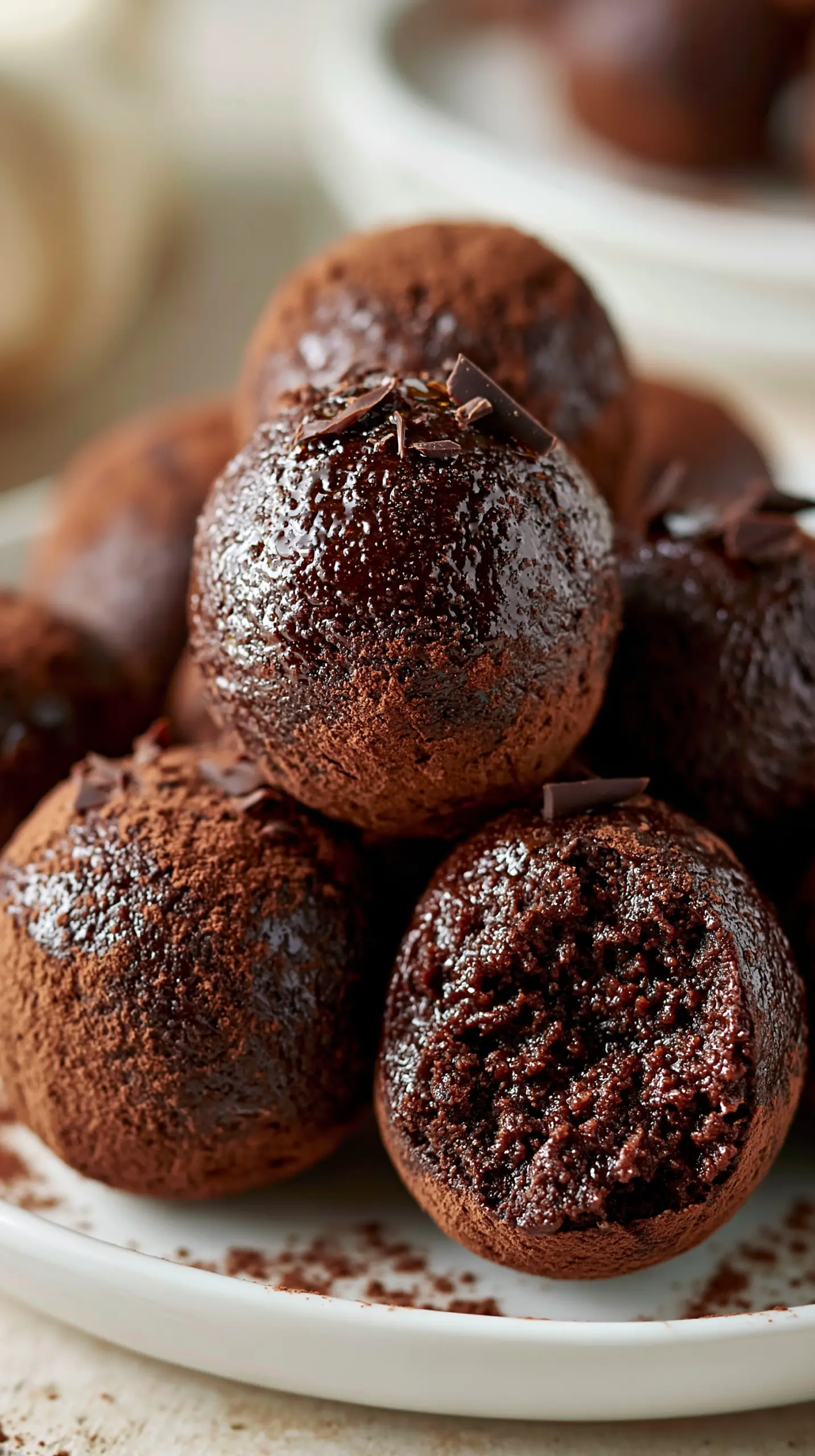 Brownie Batter Cottage Cheese Truffle Serving suggestion for Brownie Batter Cottage Cheese Truffle — cottage cheese truffles