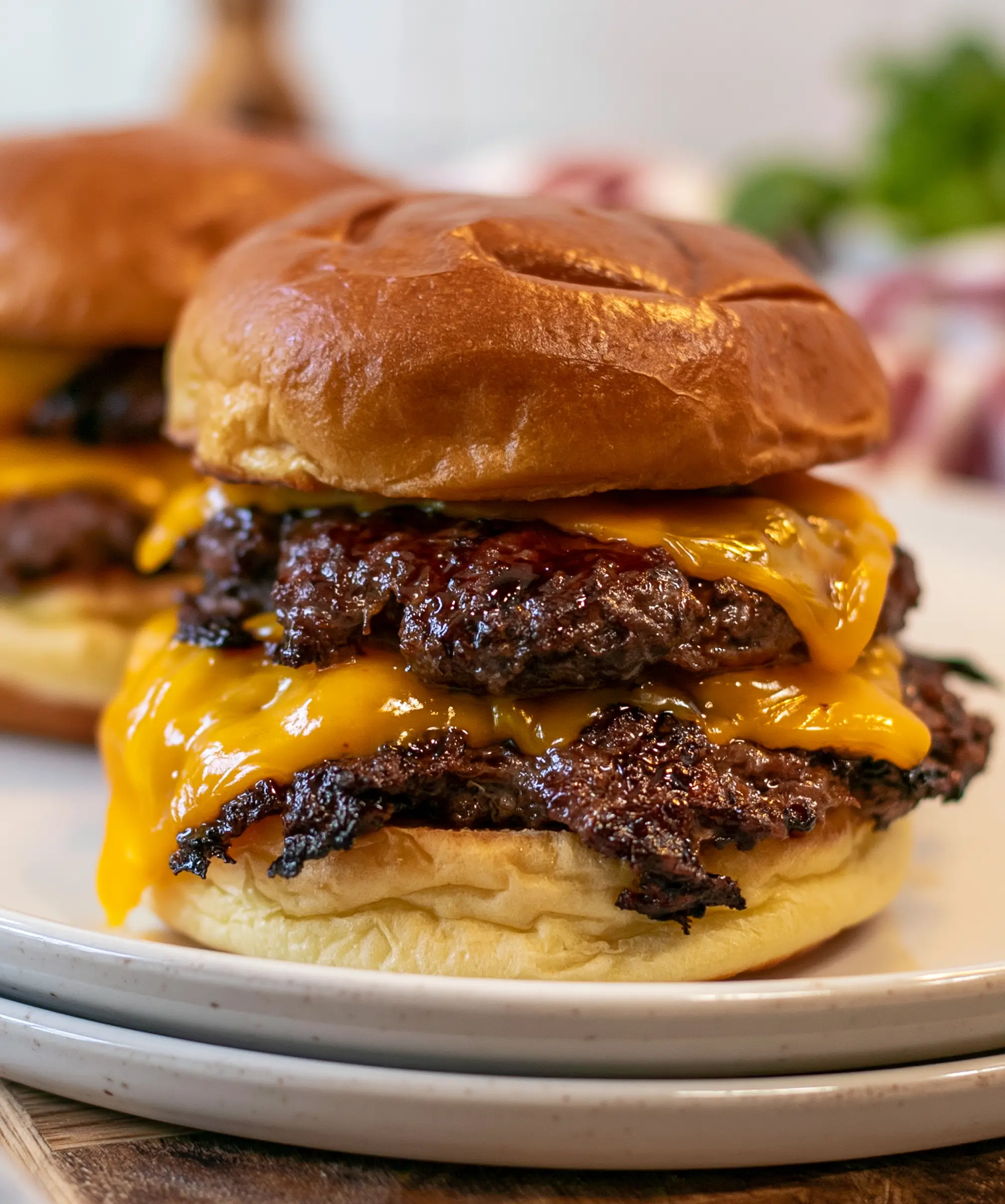 Classic American Cheeseburger Smash Burgers — homemade classic American smash burgers recipe