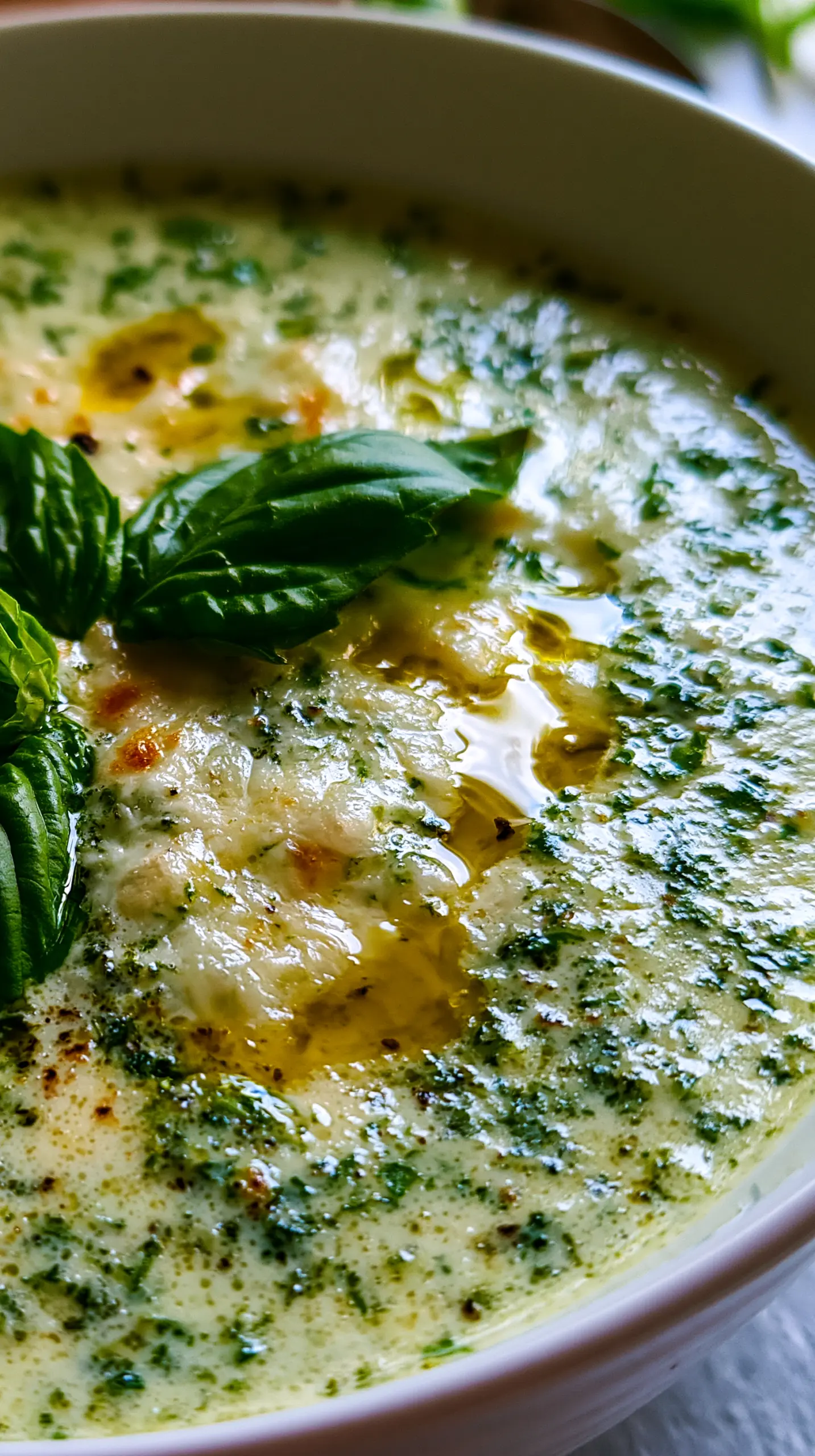 Creamy Basil Parmesan Italian Soup Serving suggestion for Creamy Basil Parmesan Italian Soup — Creamy Basil Parmesan Italian Soup