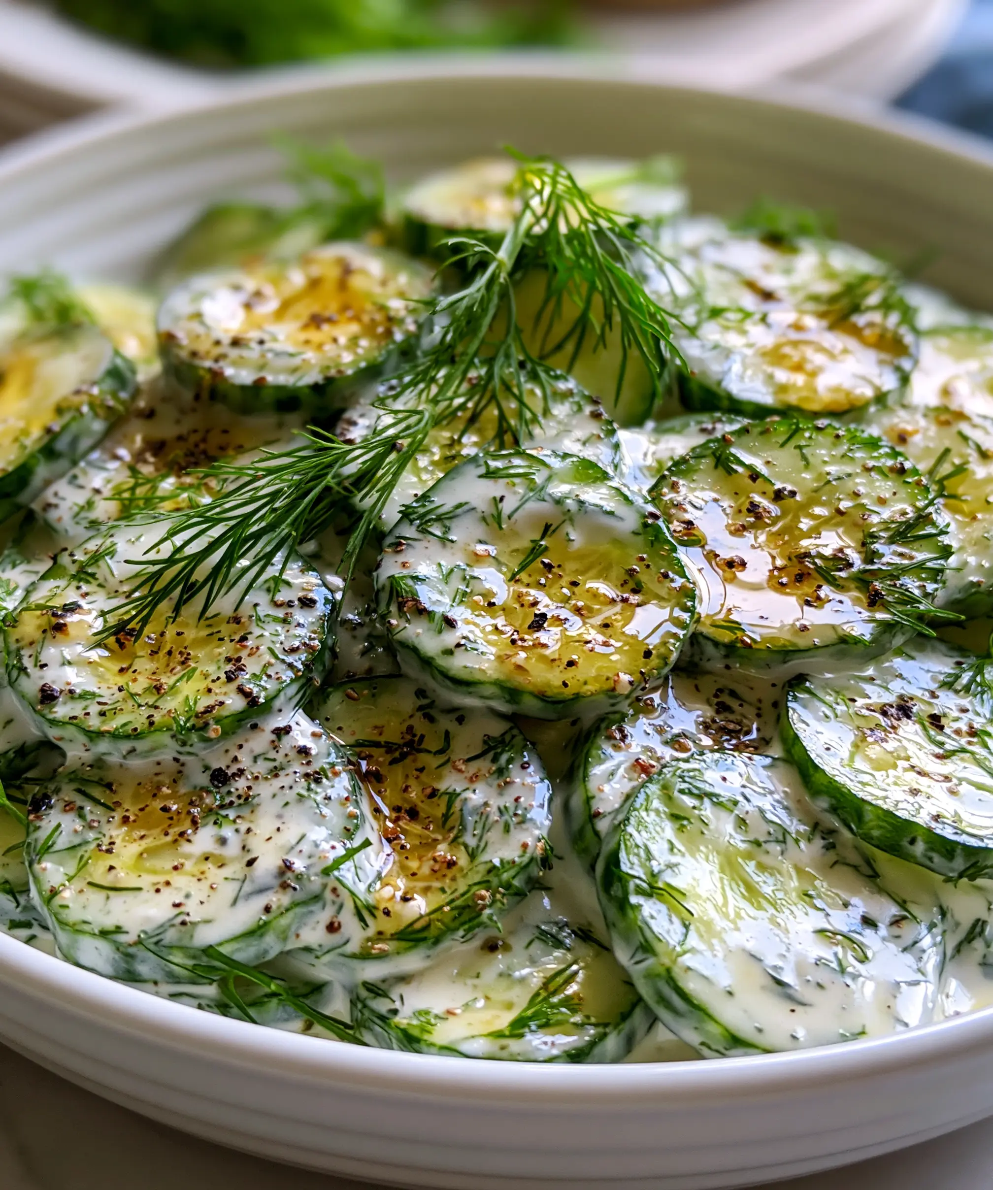Creamy Cucumber Salad — homemade creamy cucumber salad recipe