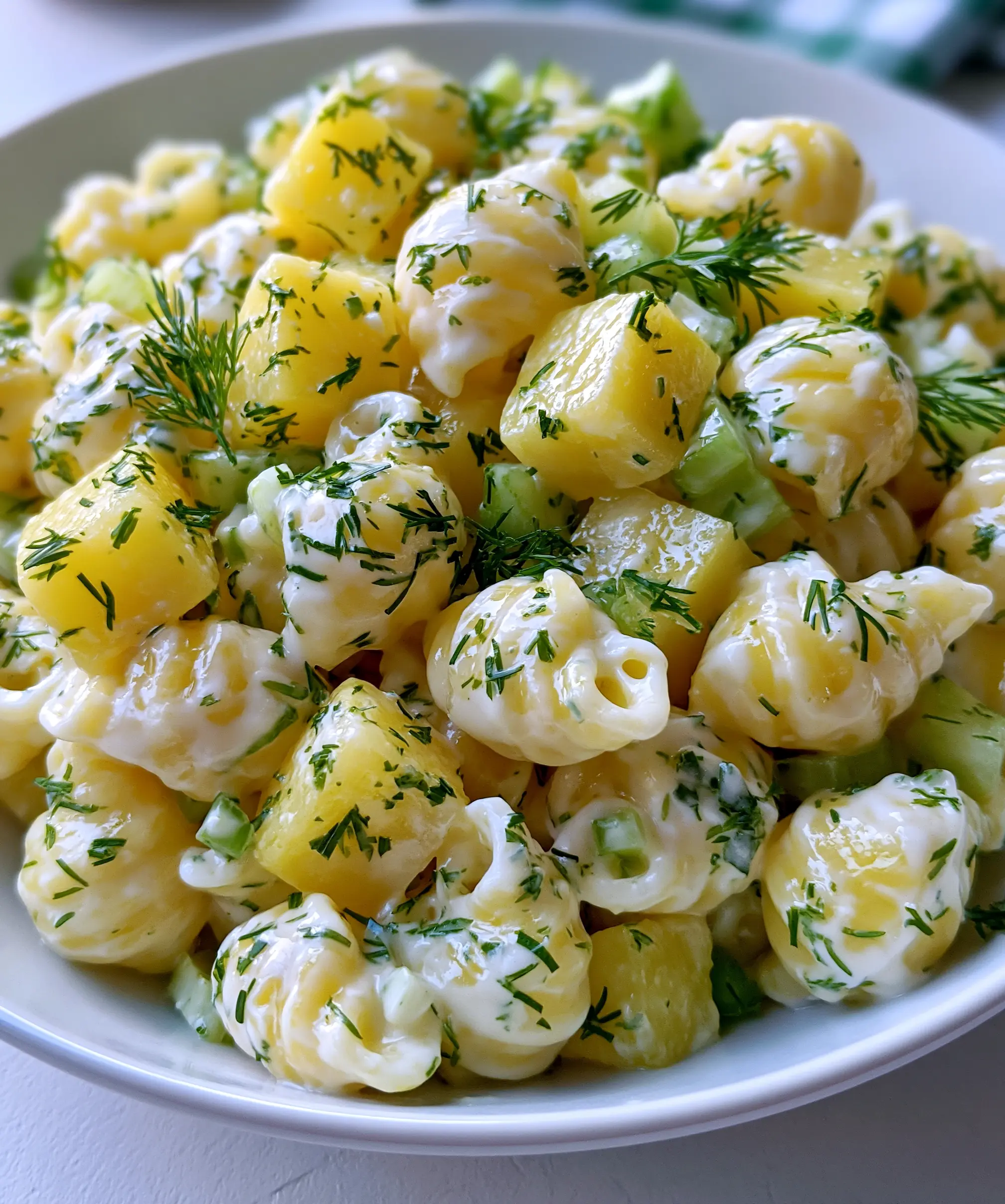 Creamy Dill Potato and Macaroni Salad — homemade potato and macaroni salad recipe