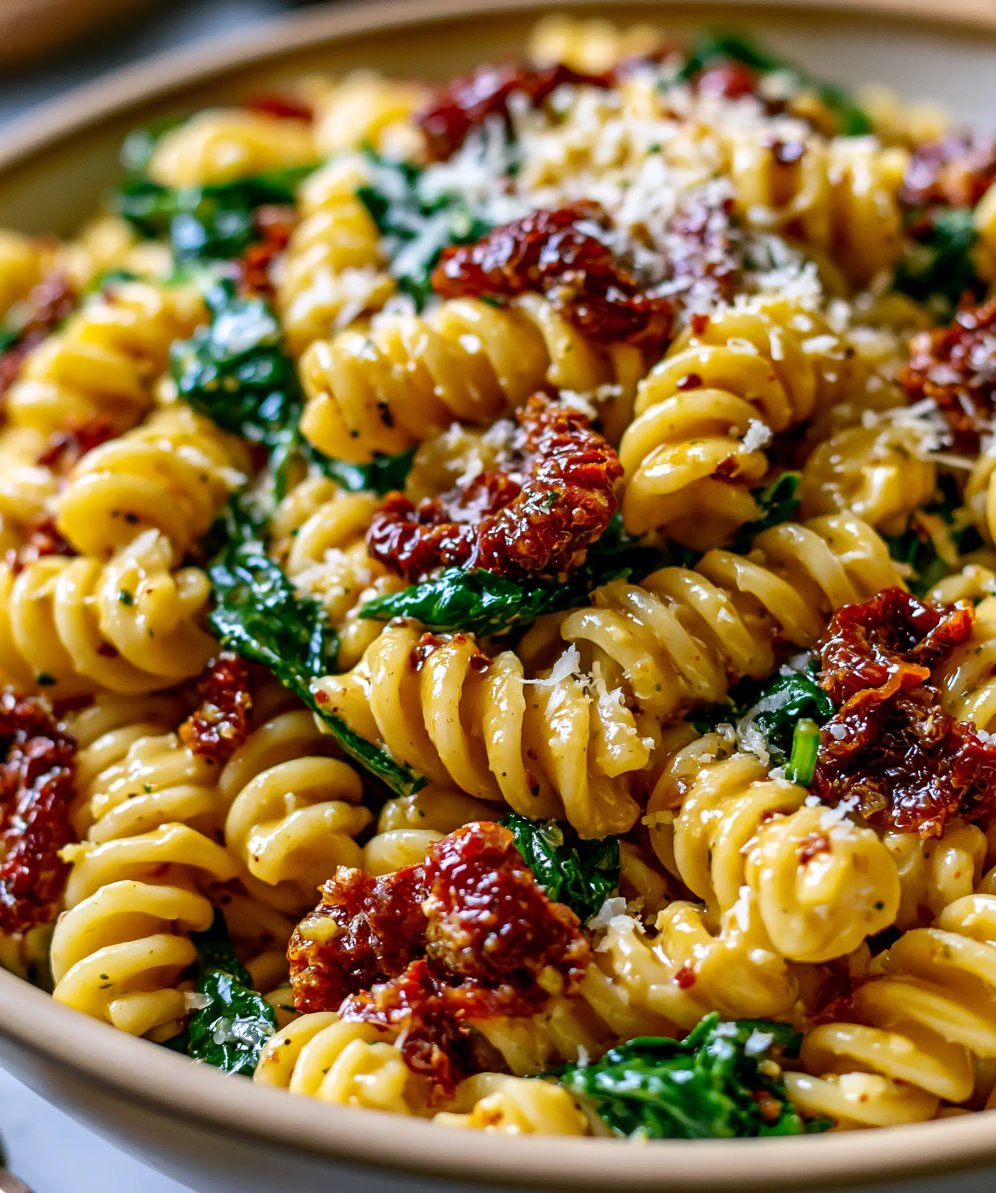 Creamy Tuscan Pasta Salad with Sun-Dried Tomatoes — homemade Creamy Tuscan Pasta Salad recipe