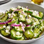 Cucumber Feta Salad with Lemon Greek Vinaigrette — homemade Cucumber Feta Salad recipe