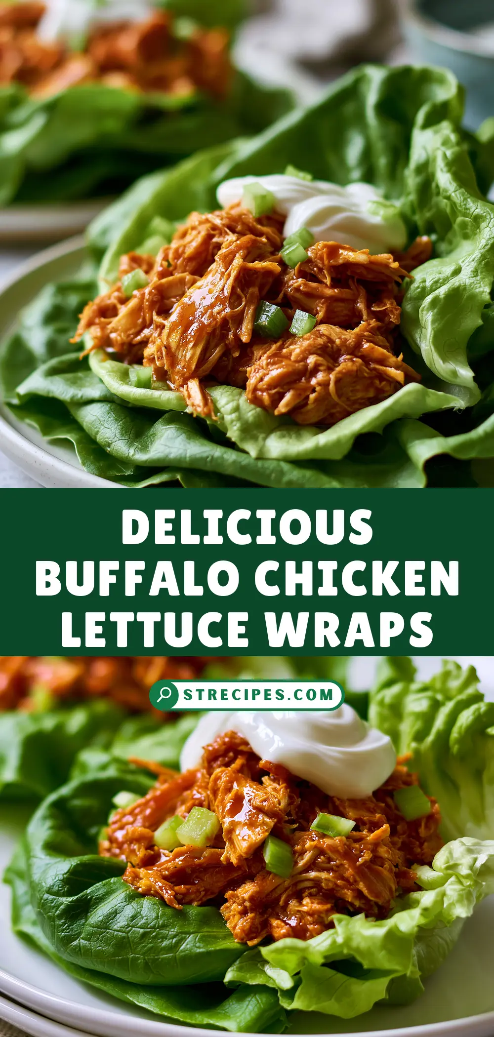 Delicious Buffalo Chicken Lettuce Wraps — homemade Delicious Buffalo Chicken recipe