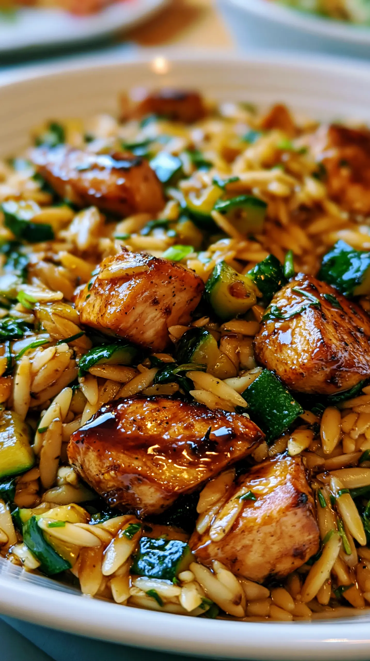 Step-by-step preparation of Easy Balsamic Chicken & Veggie Orzo (Balsamic Chicken & Veggie Orzo)
