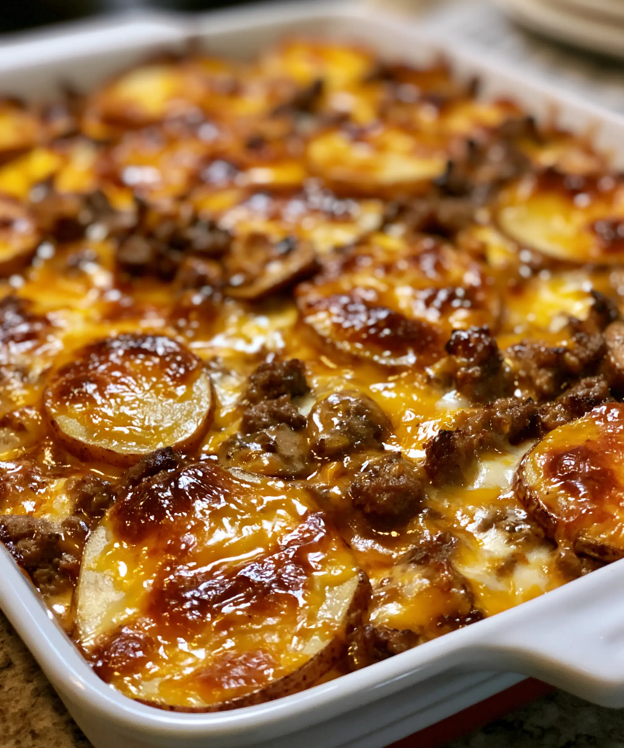 Easy Hamburger Potato Casserole — homemade hamburger potato casserole recipe