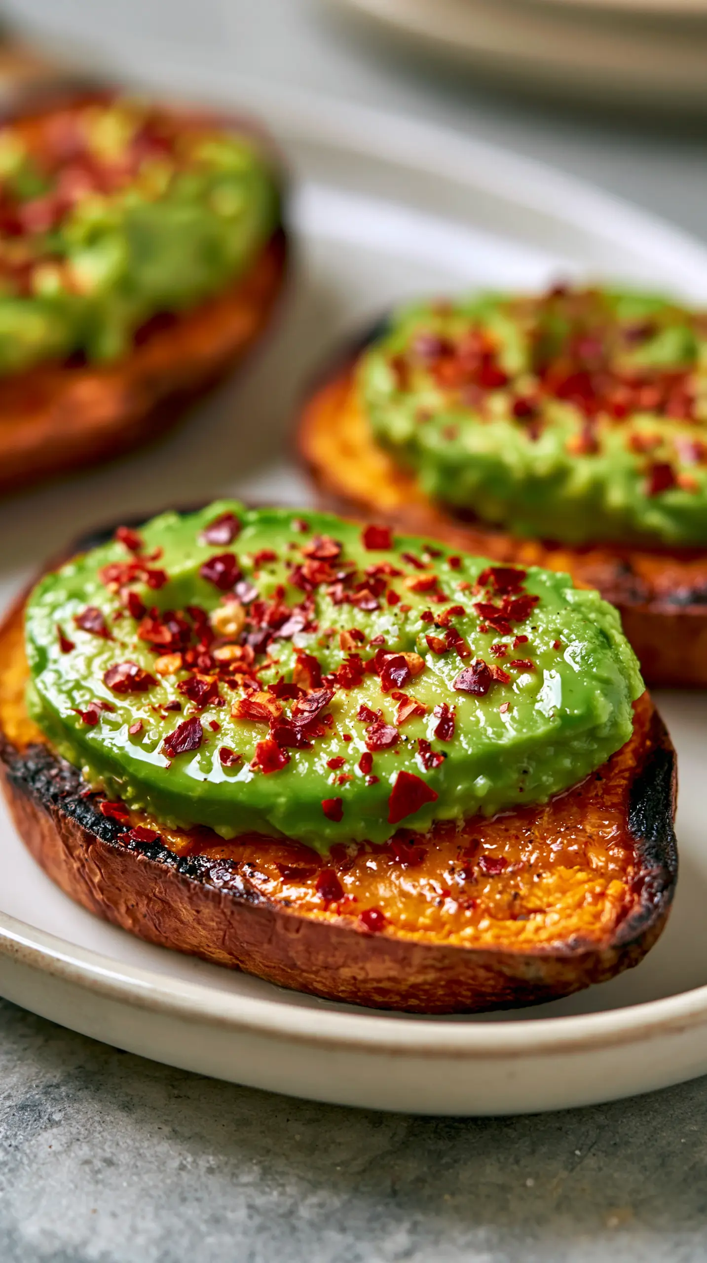 Easy Healthy Breakfast Sweet Potato Toast with Avocado Serving suggestion for Easy Healthy Breakfast Sweet Potato Toast with Avocado — sweet potato toast with avocado