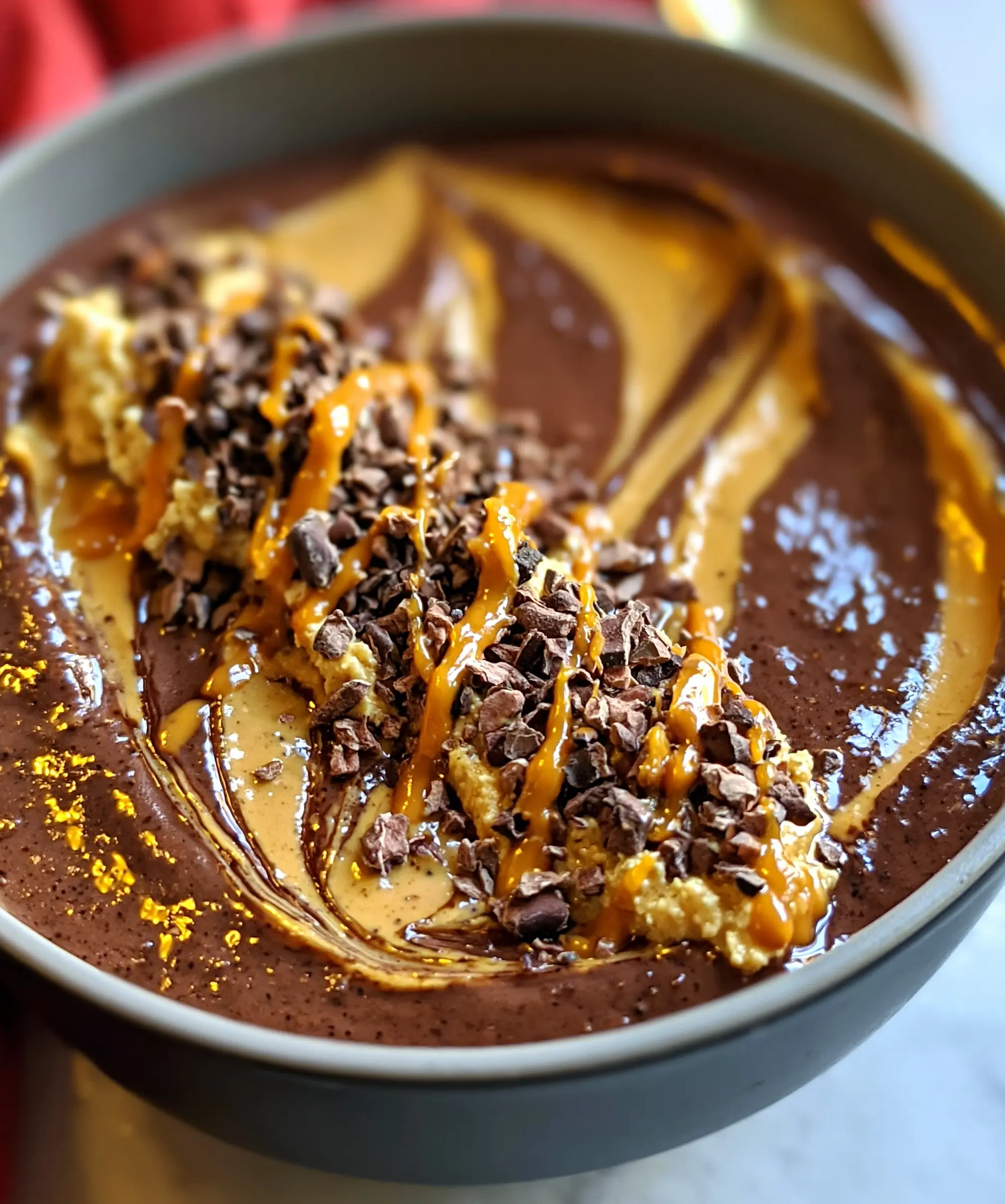 Easy High Protein Chocolate Peanut Butter Smoothie Bowl — homemade high protein chocolate peanut butter smoothie bowl recipe