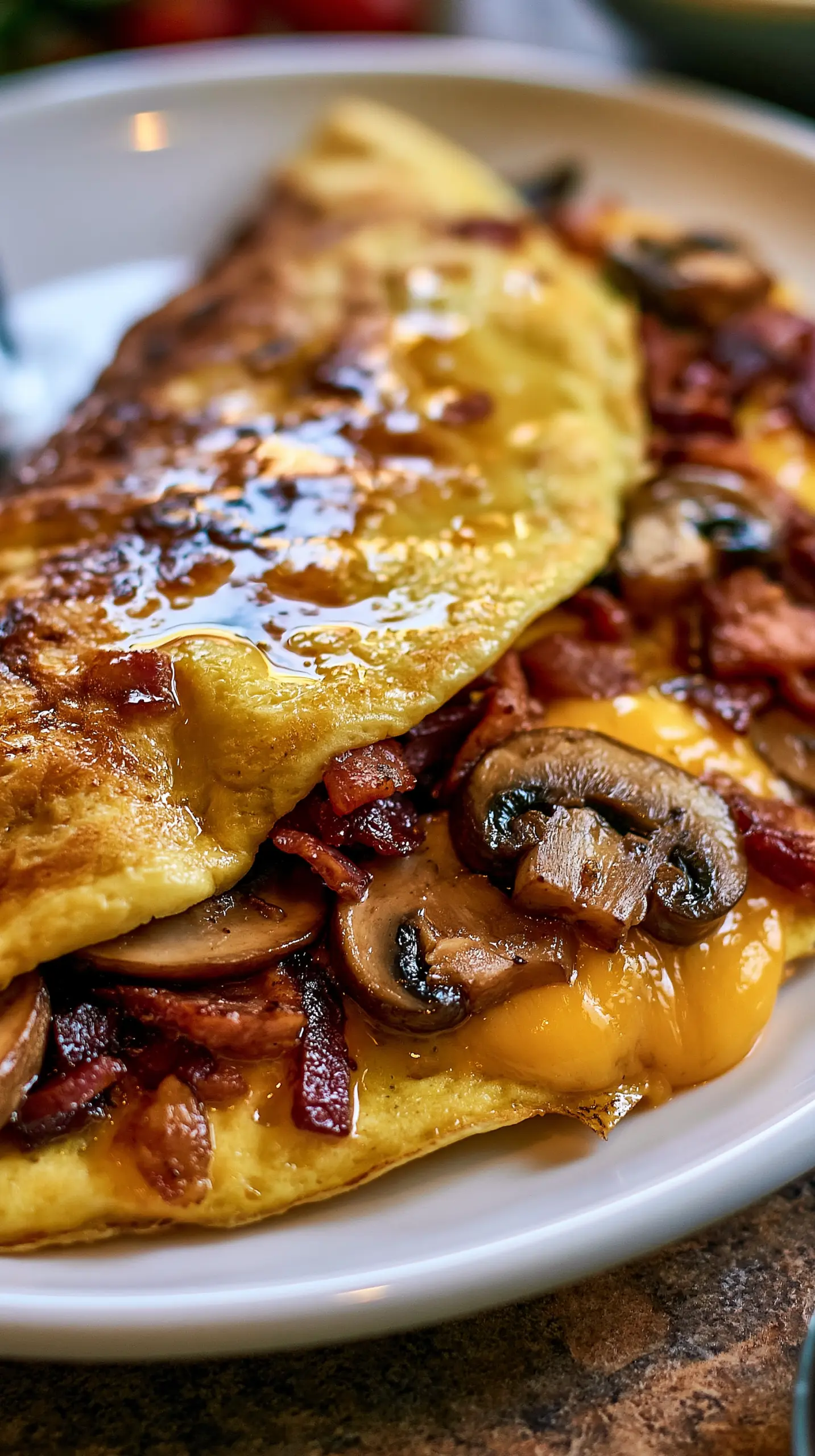Step-by-step preparation of Easy High Protein Turkey Bacon and Mushroom Omelet (high protein turkey bacon omelet)