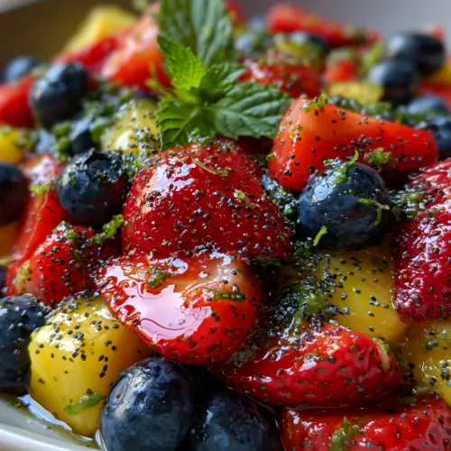 Fresh Fruit Salad with Honey-Lime Poppy Seed Dressing — homemade fresh fruit salad recipe