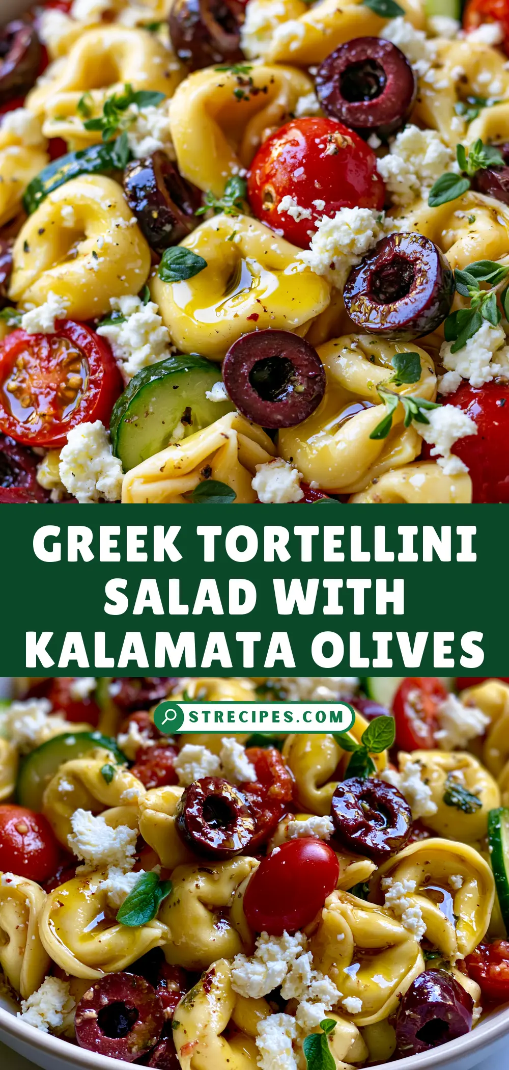 Greek Tortellini Salad with Kalamata Olives — homemade Greek tortellini salad recipe