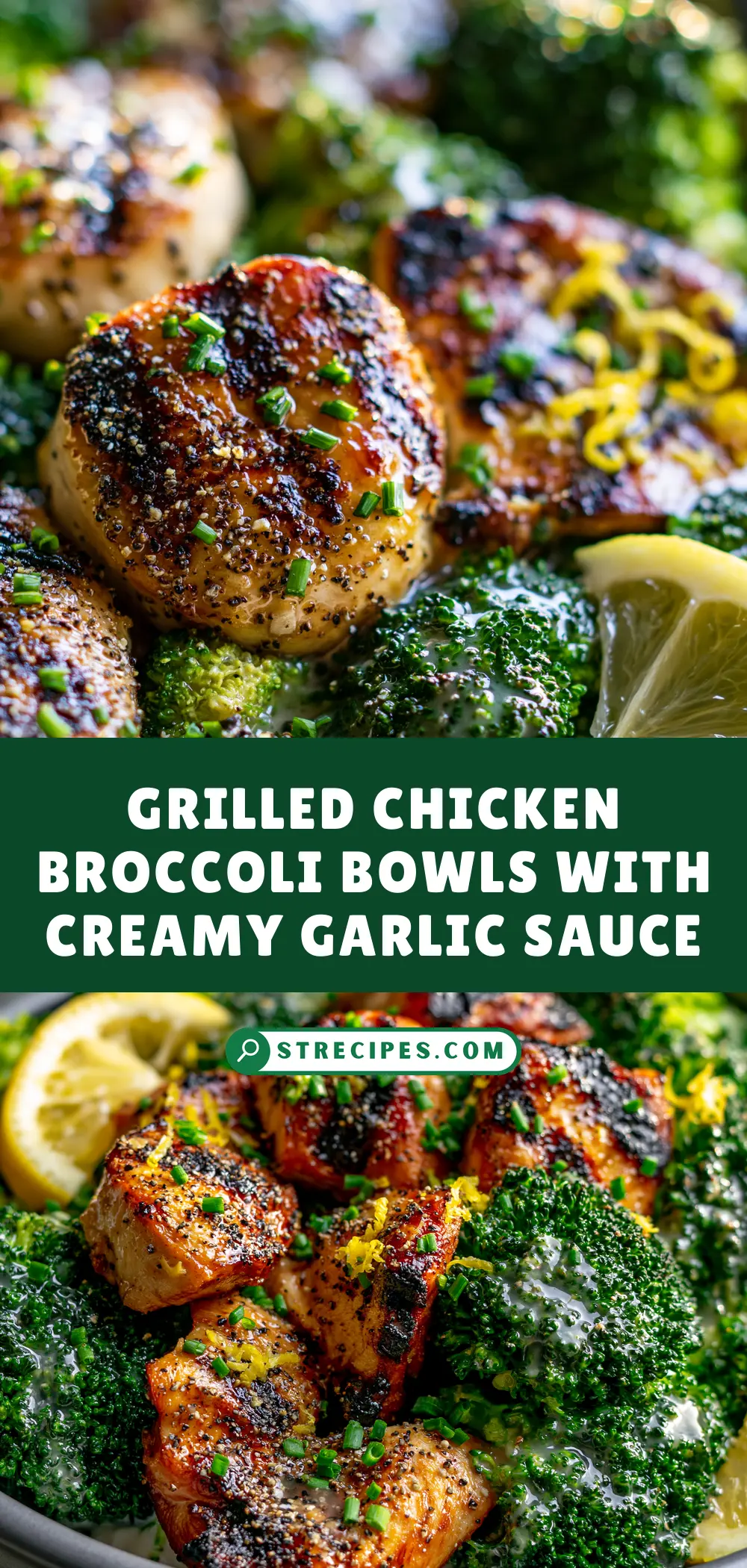 Grilled Chicken Broccoli Bowls with Creamy Garlic Sauce Grilled Chicken Broccoli Bowls with Creamy Garlic Sauce — homemade Grilled Chicken Broccoli recipe