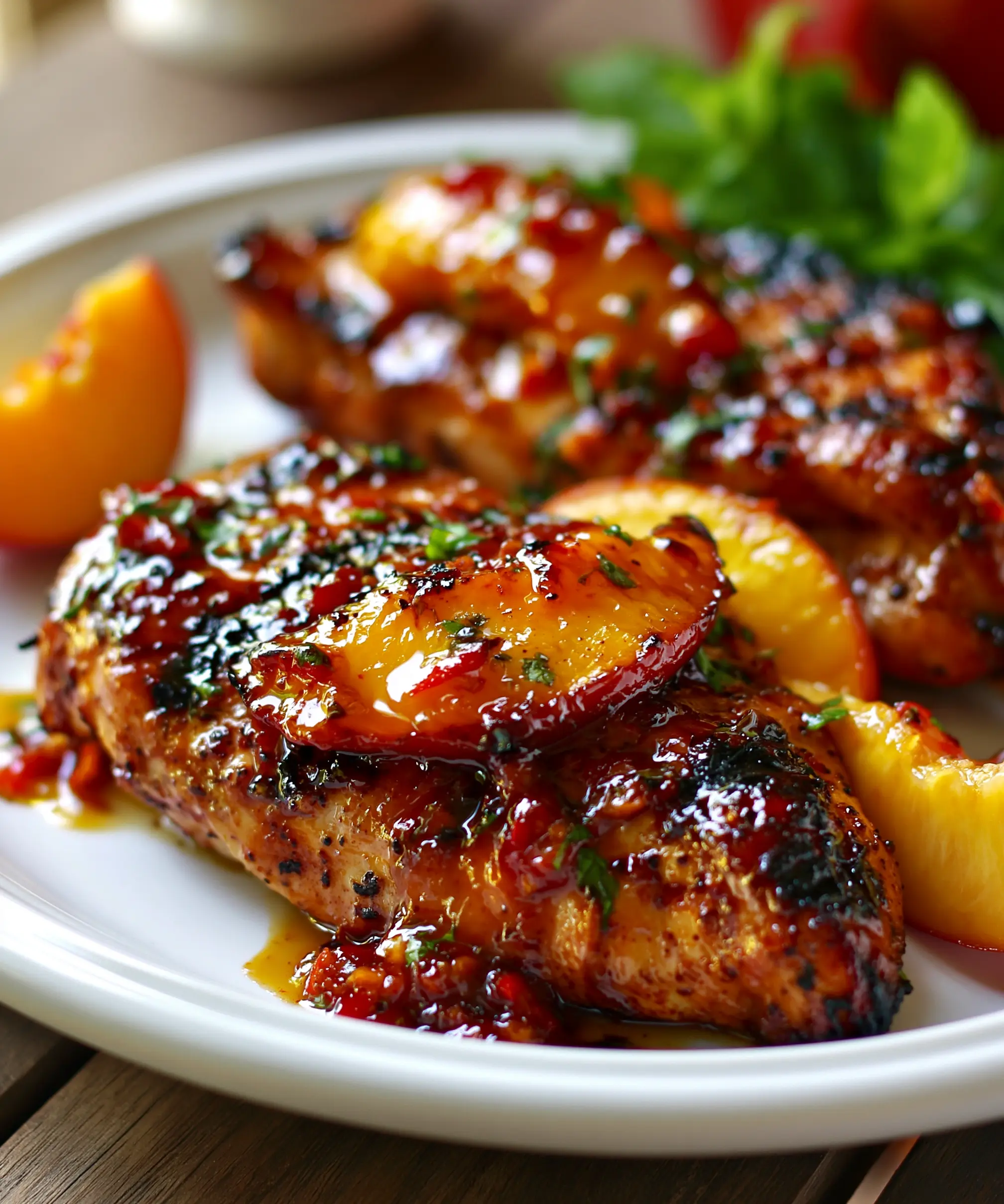 Grilled Chili Peach Chicken — homemade Grilled Chili Peach Chicken recipe