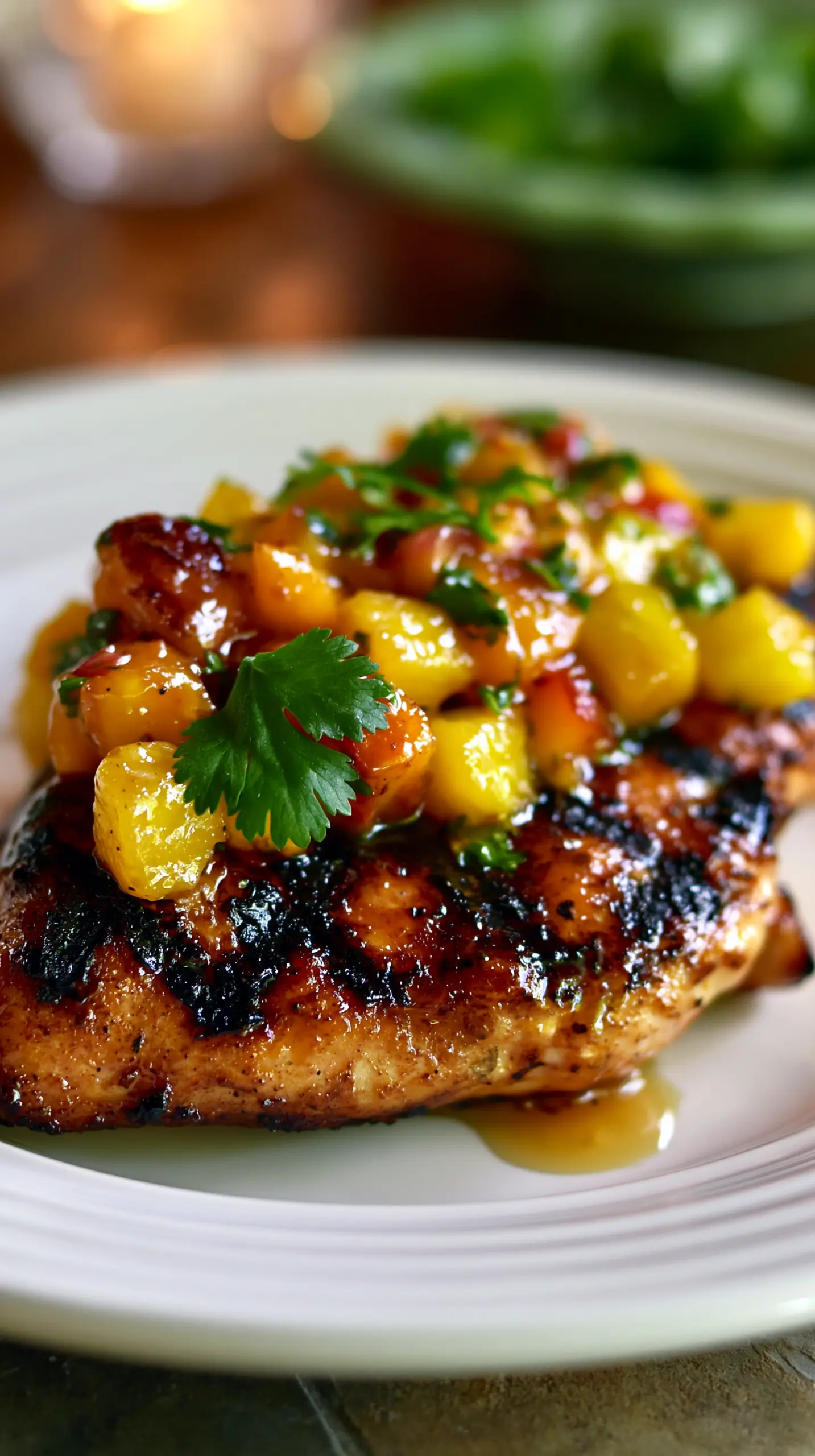 Serving suggestion for Grilled Mango Pineapple Chicken — Grilled Mango Pineapple Chicken