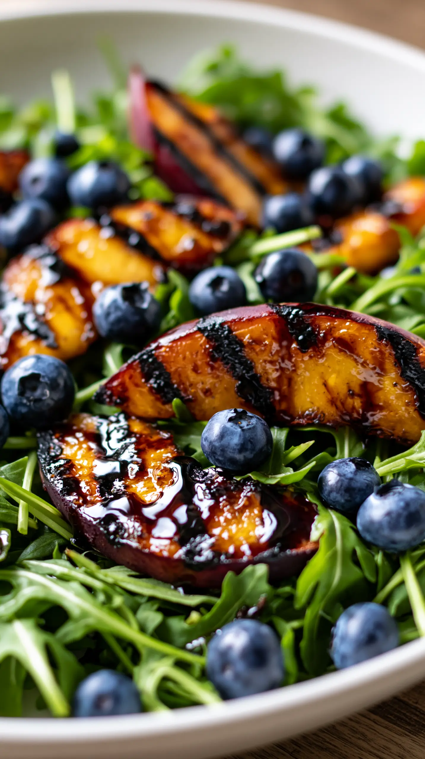 Step-by-step preparation of Grilled Peach Blueberry Salad (Grilled Peach Blueberry Salad)