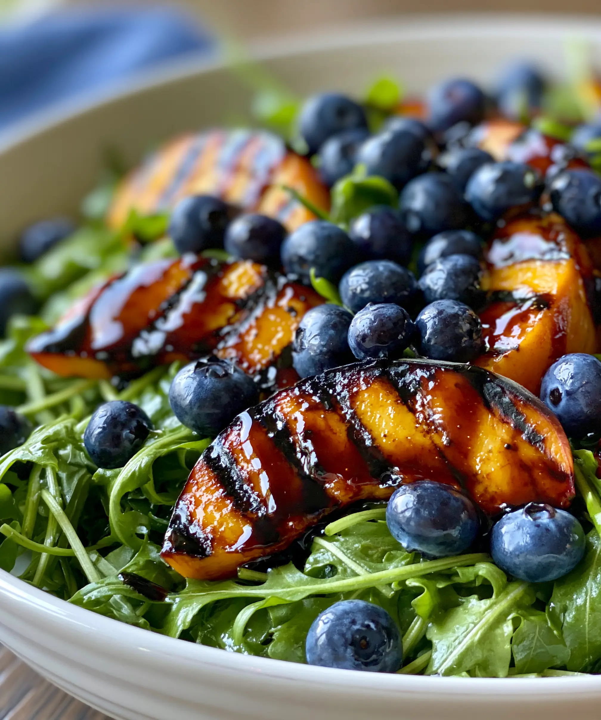 Grilled Peach Blueberry Salad — homemade Grilled Peach Blueberry Salad recipe
