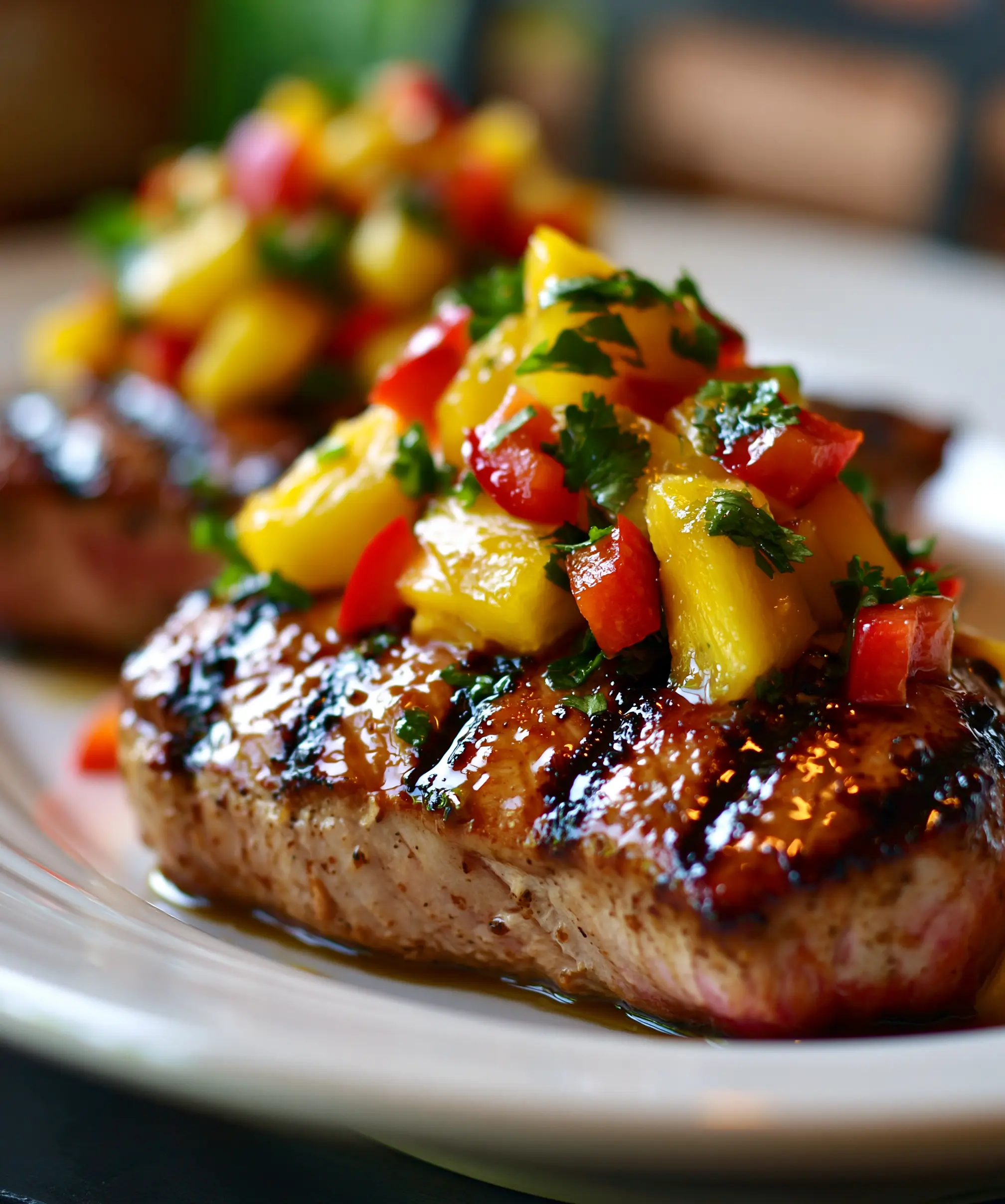 Healthy Grilled Tuna Steaks with Pineapple Salsa — homemade grilled tuna steaks recipe