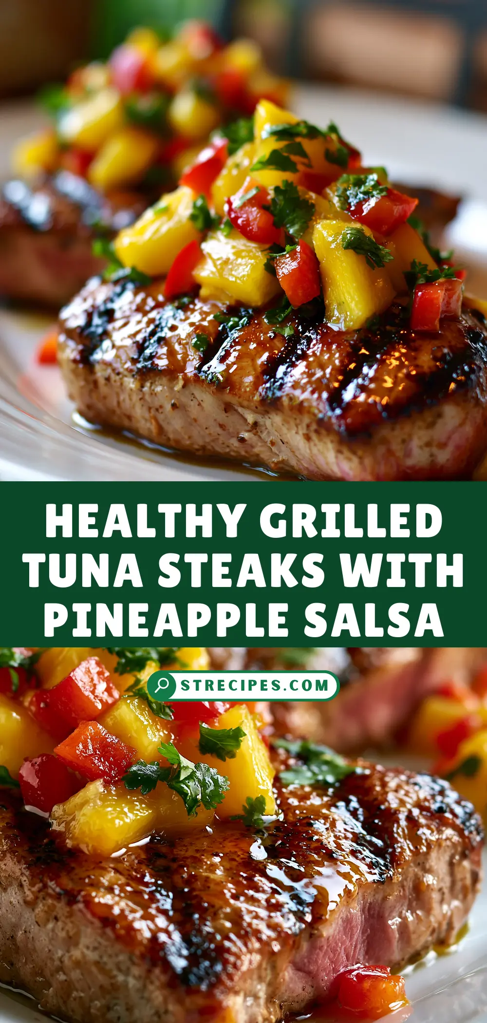 Healthy Grilled Tuna Steaks with Pineapple Salsa Healthy Grilled Tuna Steaks with Pineapple Salsa — homemade Healthy Grilled Tuna recipe