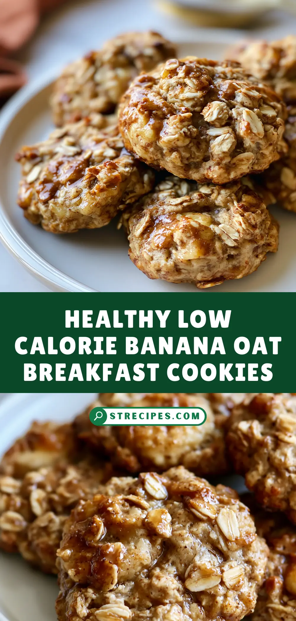Healthy Low Calorie Banana Oat Breakfast Cookies — homemade Healthy Low Calorie recipe