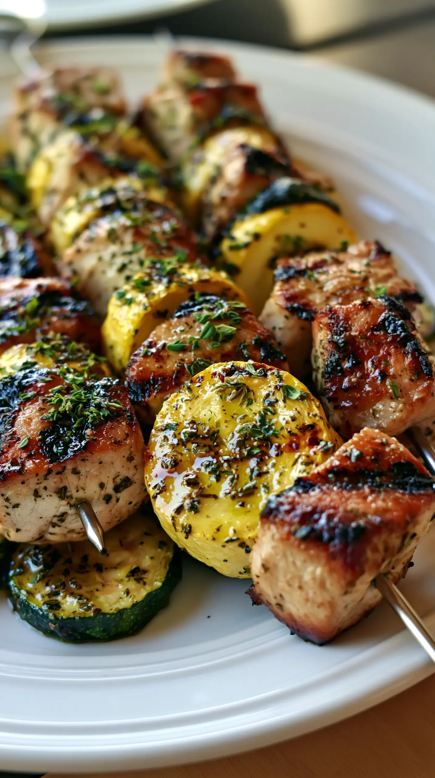 Step-by-step preparation of Healthy Summer Squash and Grilled Turkey Skewers (grilled turkey skewers)