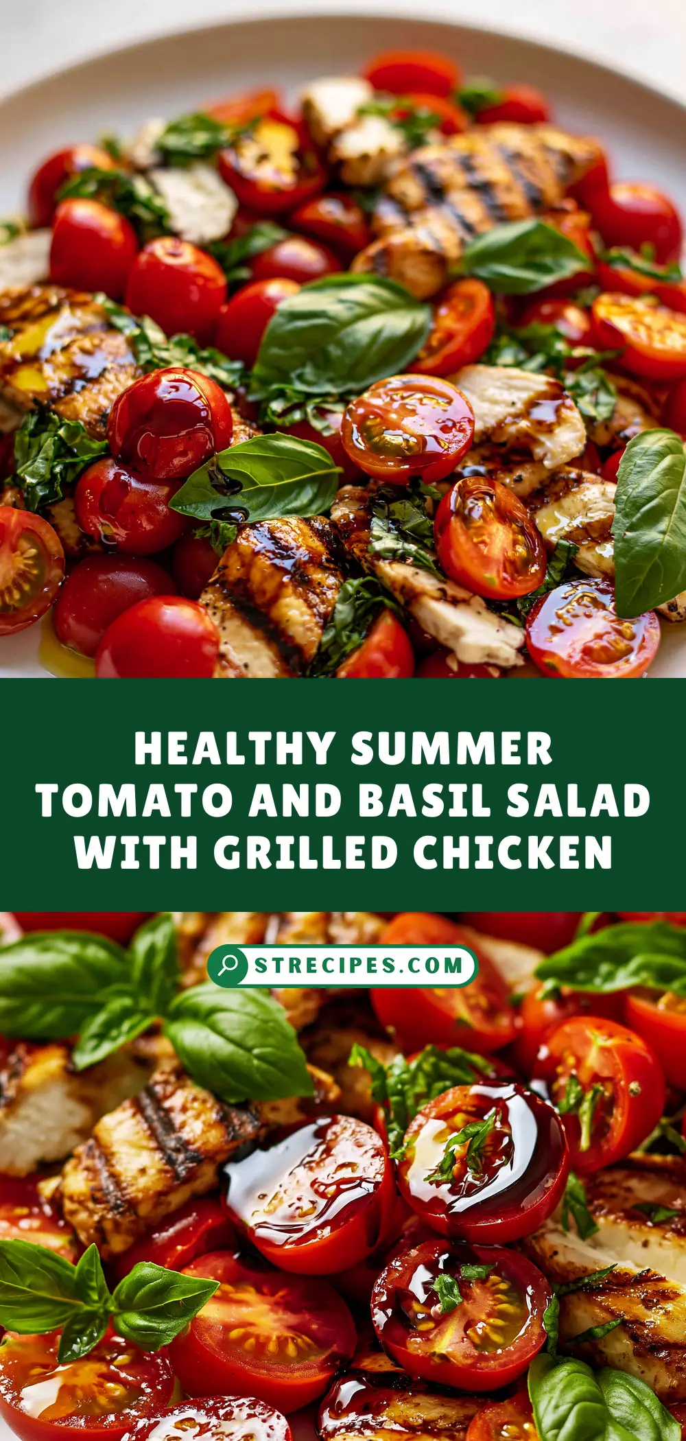 Healthy Summer Tomato and Basil Salad with Grilled Chicken Healthy Summer Tomato and Basil Salad with Grilled Chicken — homemade Healthy Summer Tomato recipe
