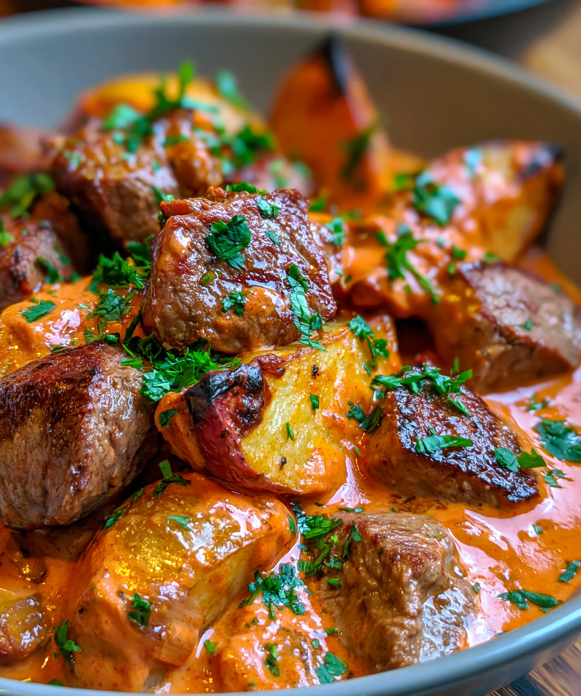 High Protein Creamy Chipotle Steak & Potatoes — homemade creamy chipotle steak and potatoes recipe