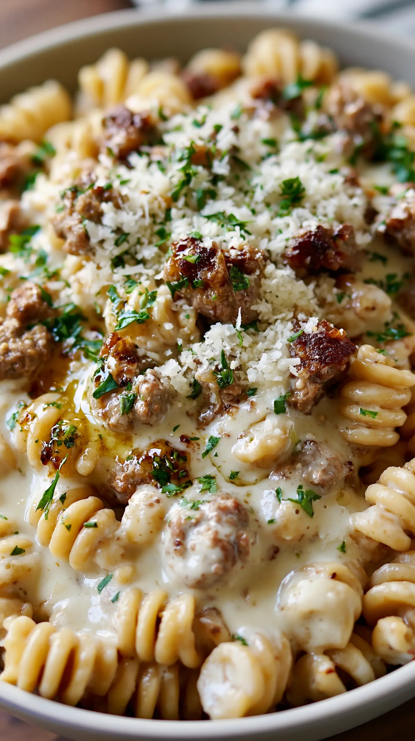 High Protein Creamy Garlic Beef Pasta Serving suggestion for High Protein Creamy Garlic Beef Pasta — high protein creamy garlic beef pasta