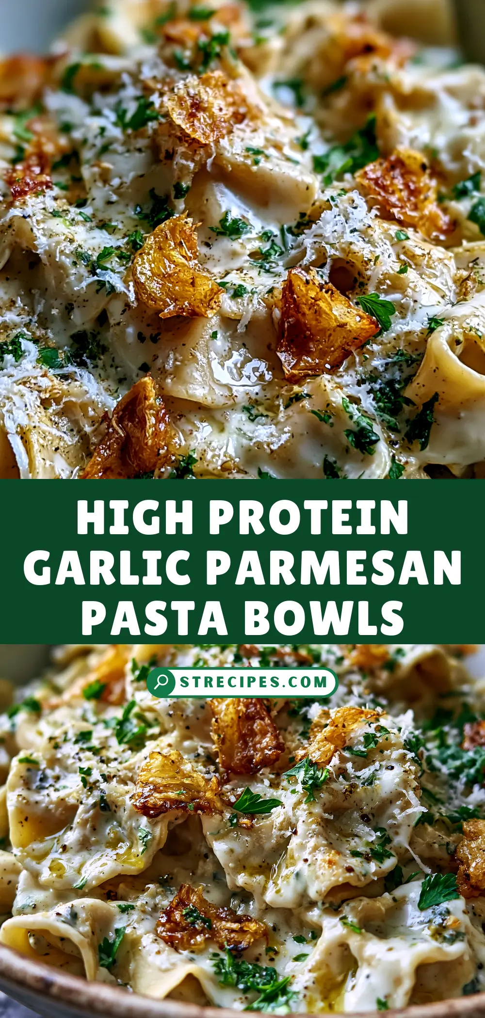 High Protein Garlic Parmesan Pasta Bowls High Protein Garlic Parmesan Pasta Bowls — homemade high protein garlic parmesan pasta recipe