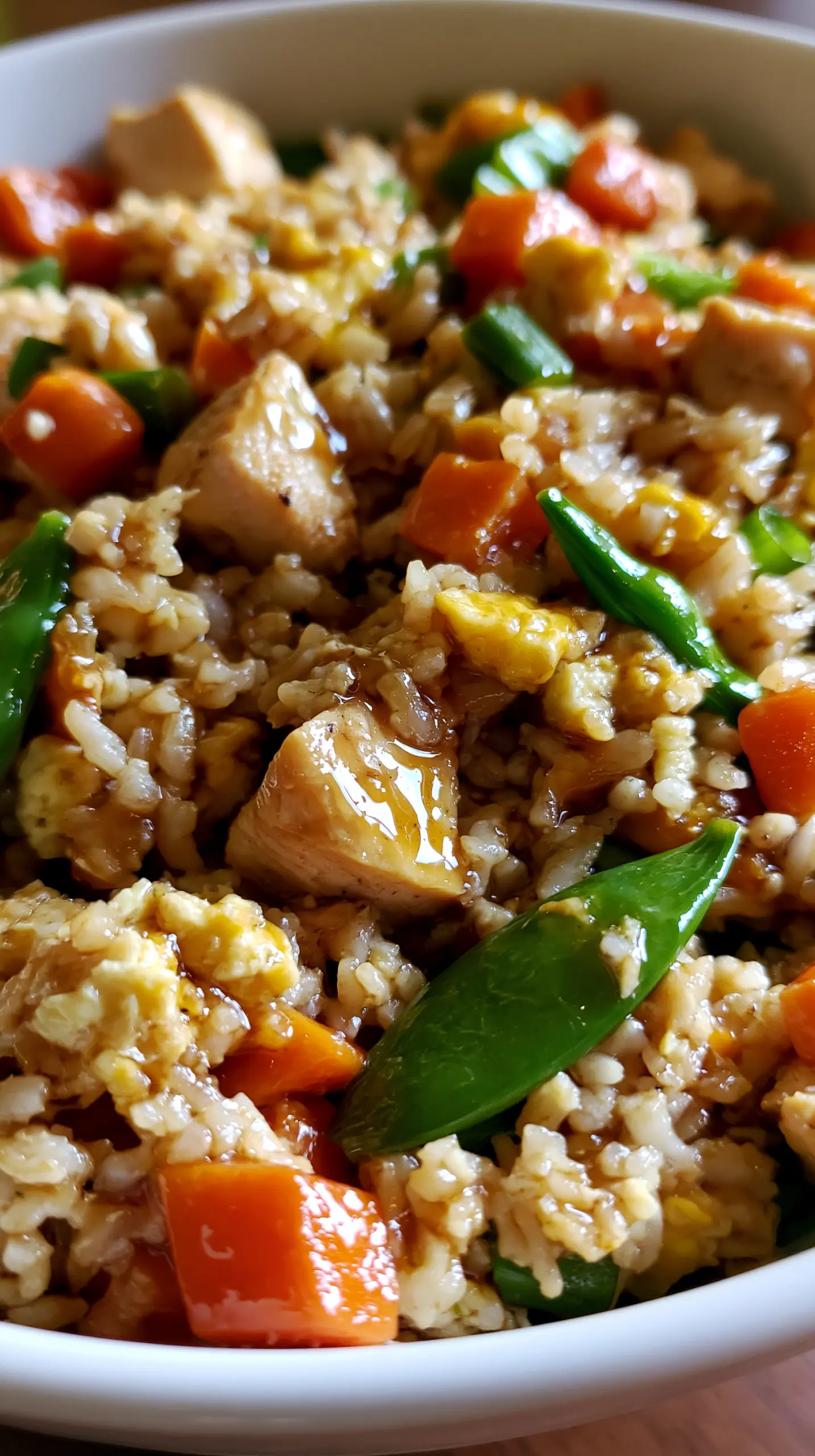 Step-by-step preparation of High Protein Low Calorie Chicken Fried Rice (high protein low calorie chicken fried rice)