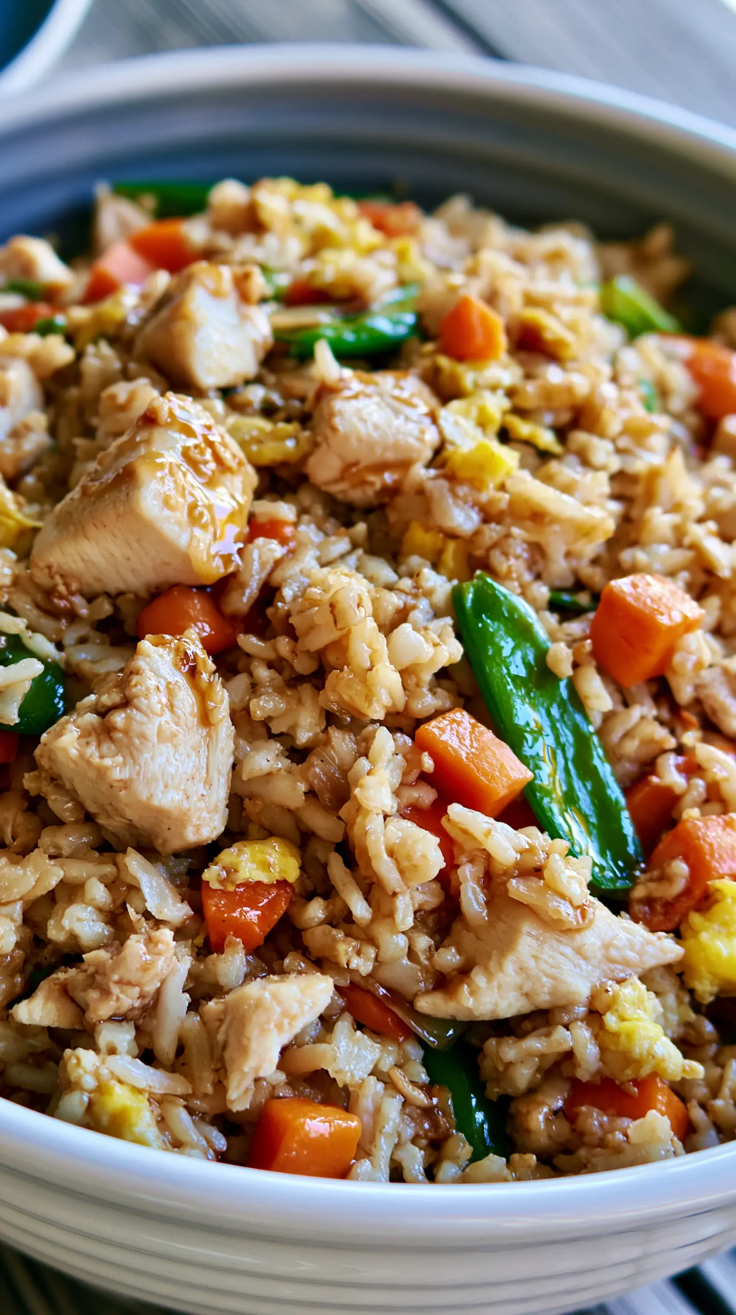Serving suggestion for High Protein Low Calorie Chicken Fried Rice — high protein low calorie chicken fried rice