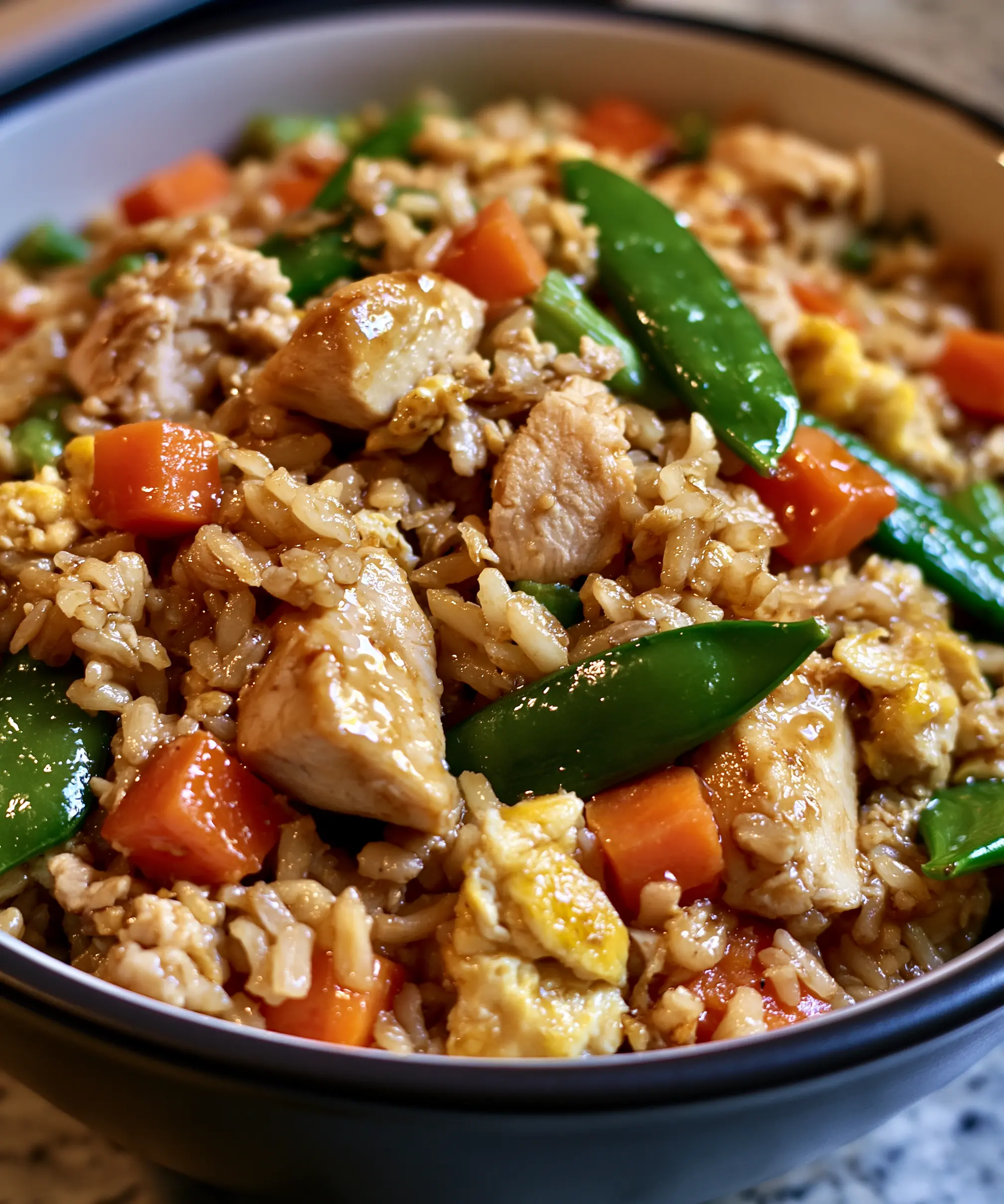 High Protein Low Calorie Chicken Fried Rice — homemade high protein low calorie chicken fried rice recipe