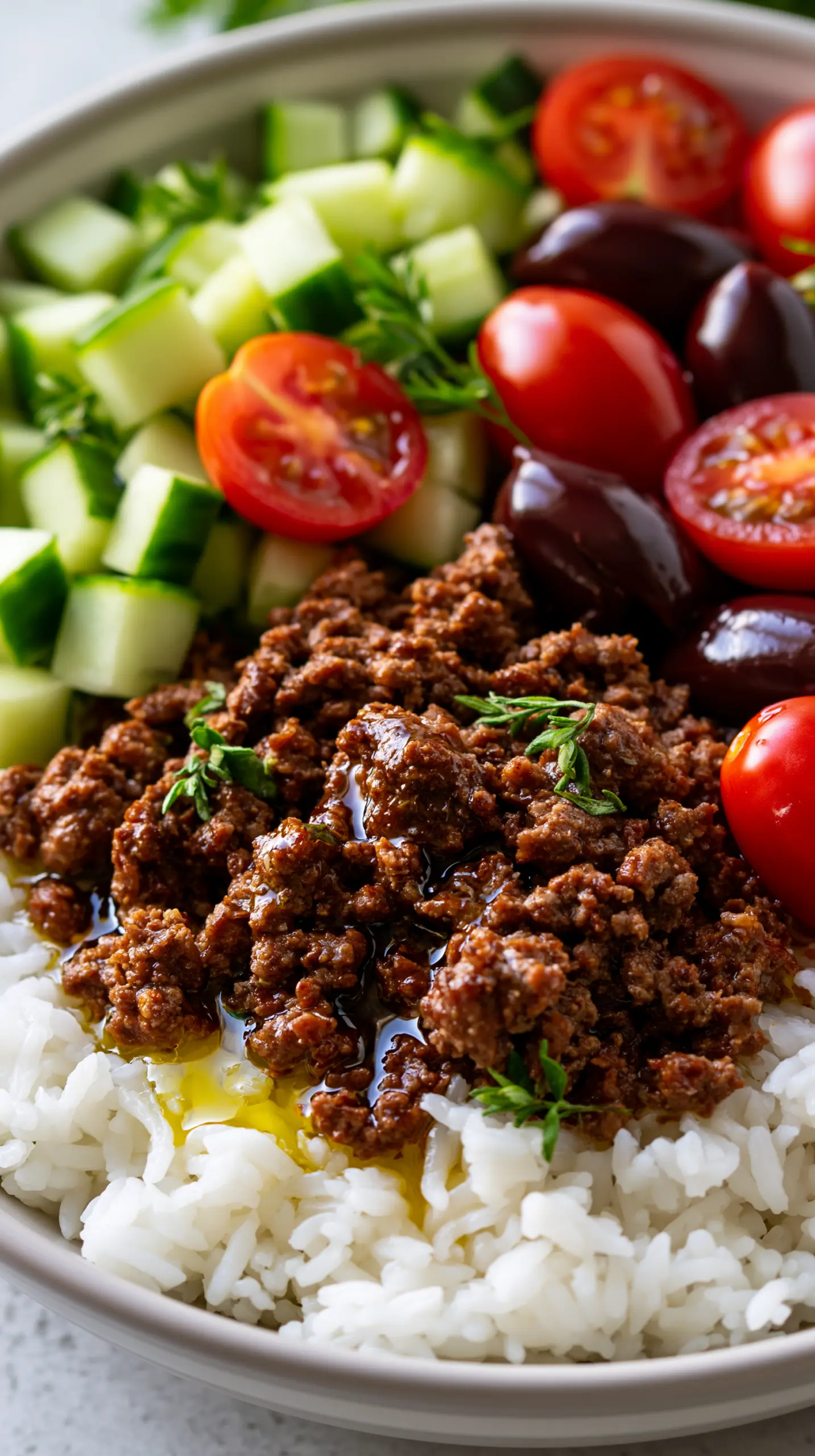 Homemade Greek Ground Beef Rice Bowl Step-by-step preparation of Homemade Greek Ground Beef Rice Bowl (Greek ground beef rice bowl)