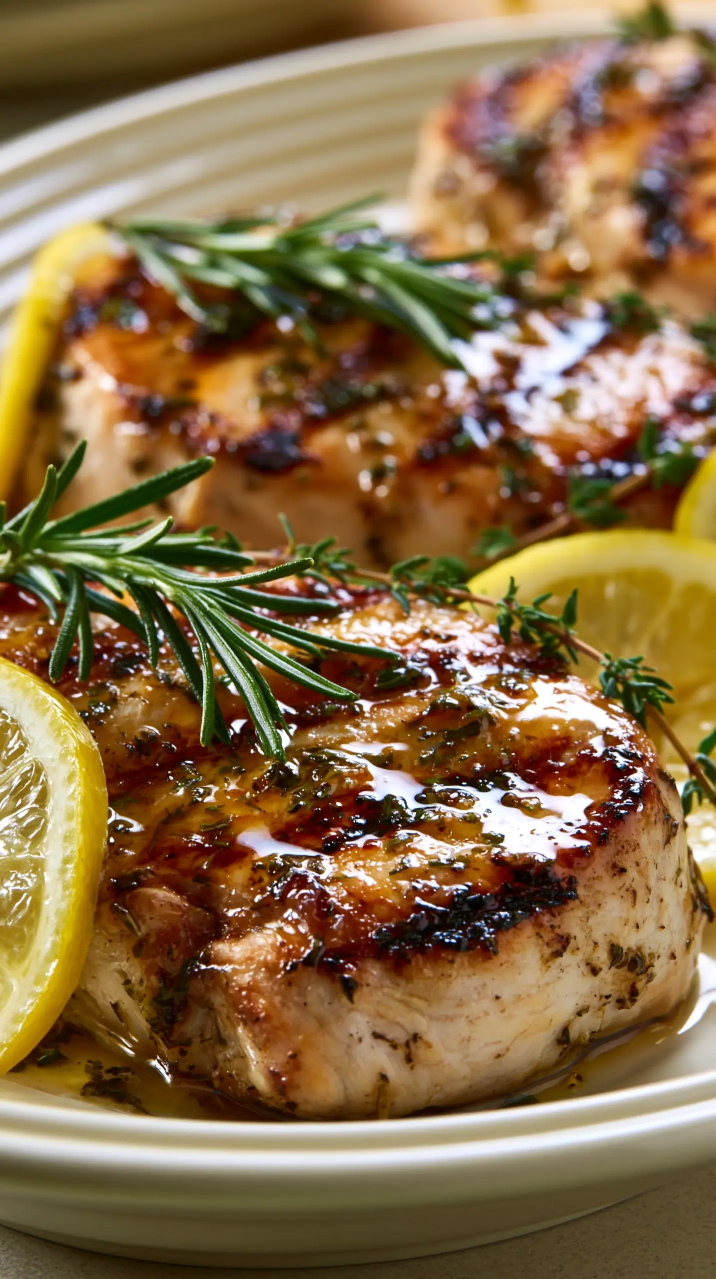 Serving suggestion for Lemon Herb Grilled Turkey Breast — lemon herb grilled turkey breast