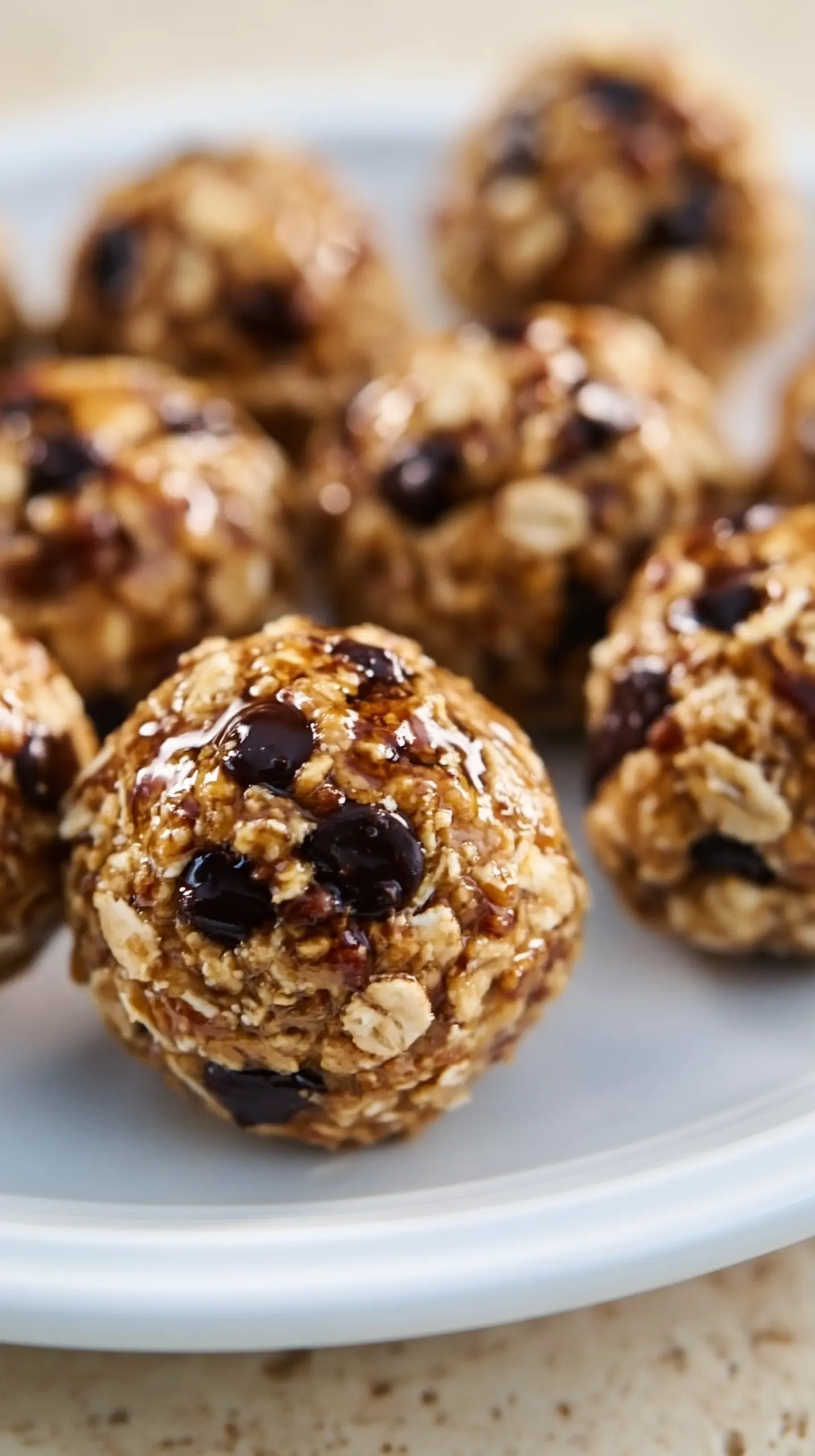 Serving suggestion for No Bake Healthy Almond Butter and Oat Energy Truffles — almond butter energy truffles