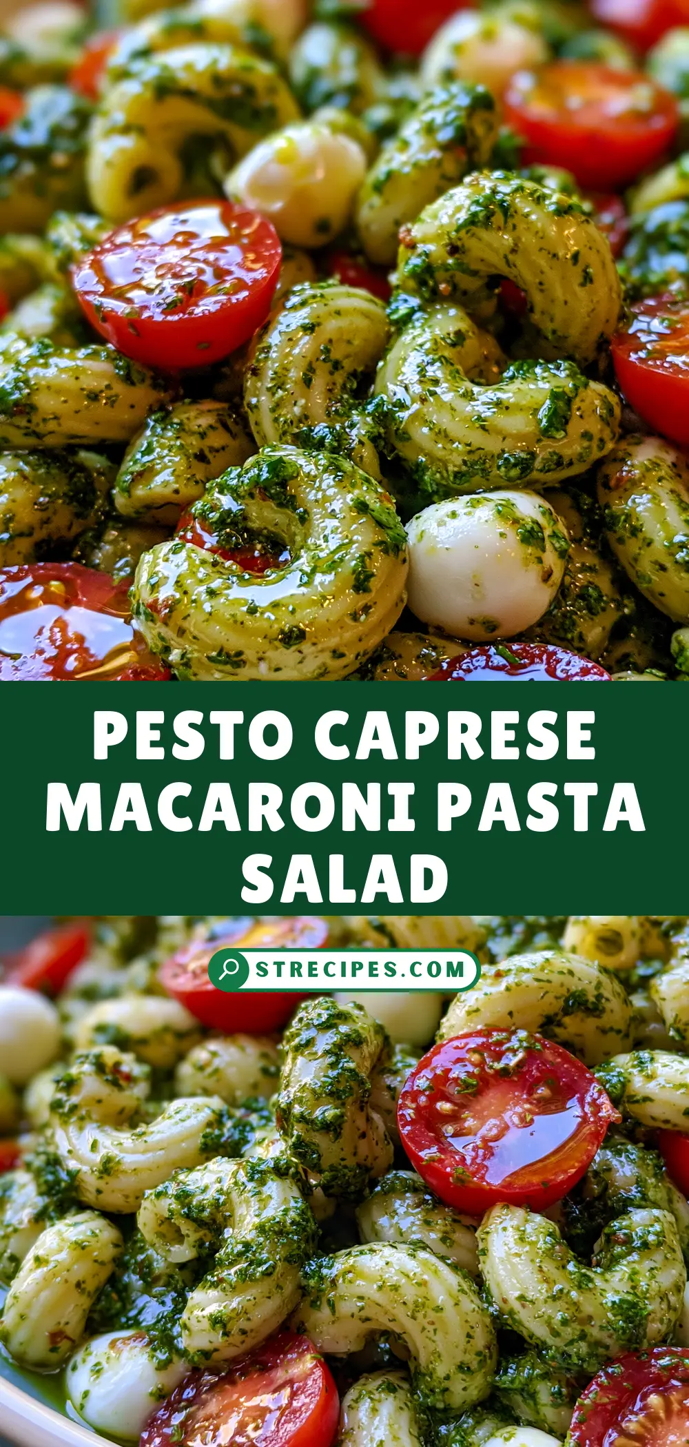 Pesto Caprese Macaroni Pasta Salad Pesto Caprese Macaroni Pasta Salad — homemade pesto caprese macaroni pasta salad recipe