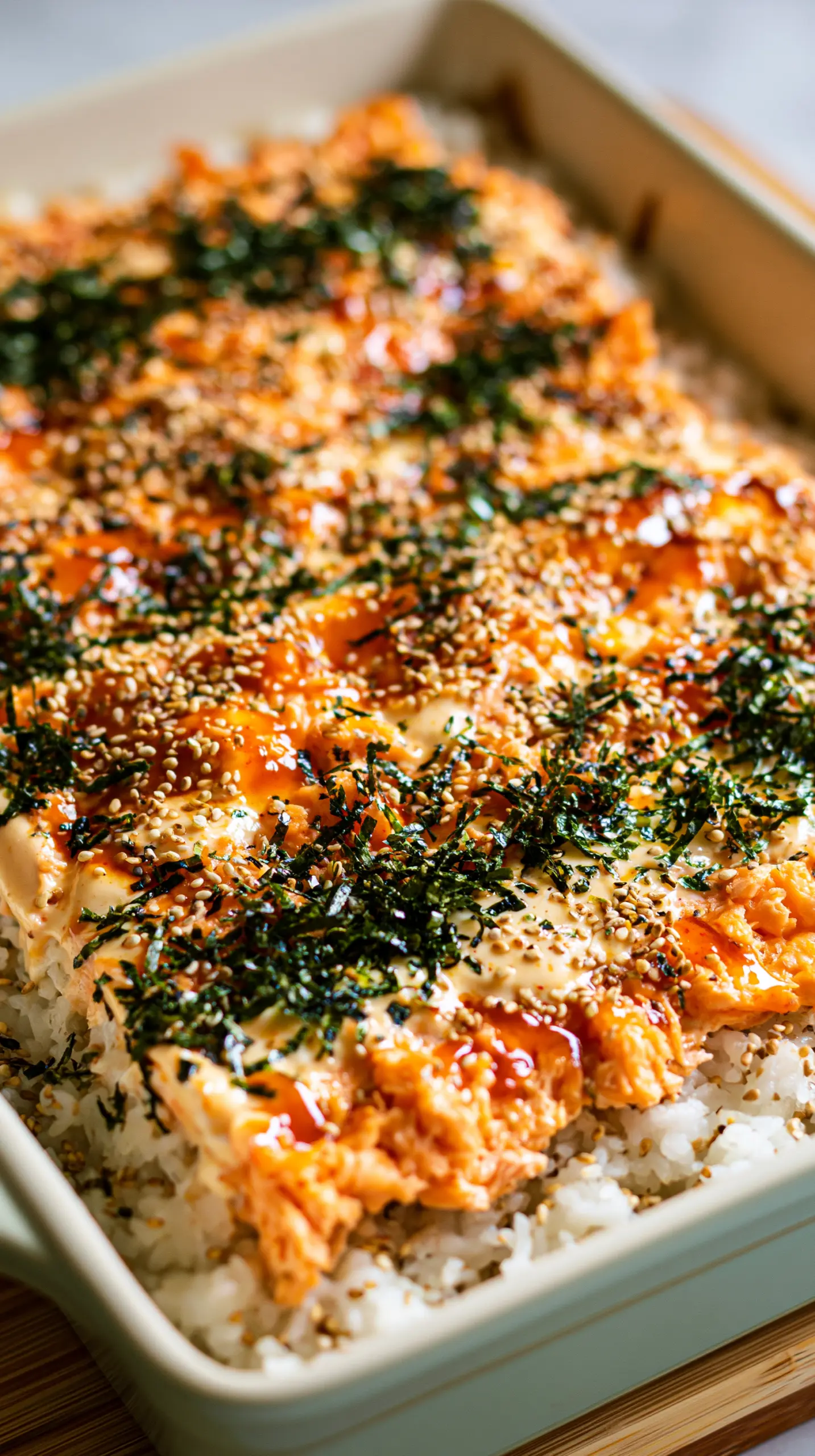 Step-by-step preparation of Quick and Easy 30-Minute Salmon Sushi Bake (Salmon Sushi Bake)