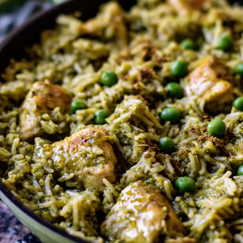 Salsa Verde Chicken & Rice Skillet — homemade Salsa Verde Chicken & Rice Skillet recipe