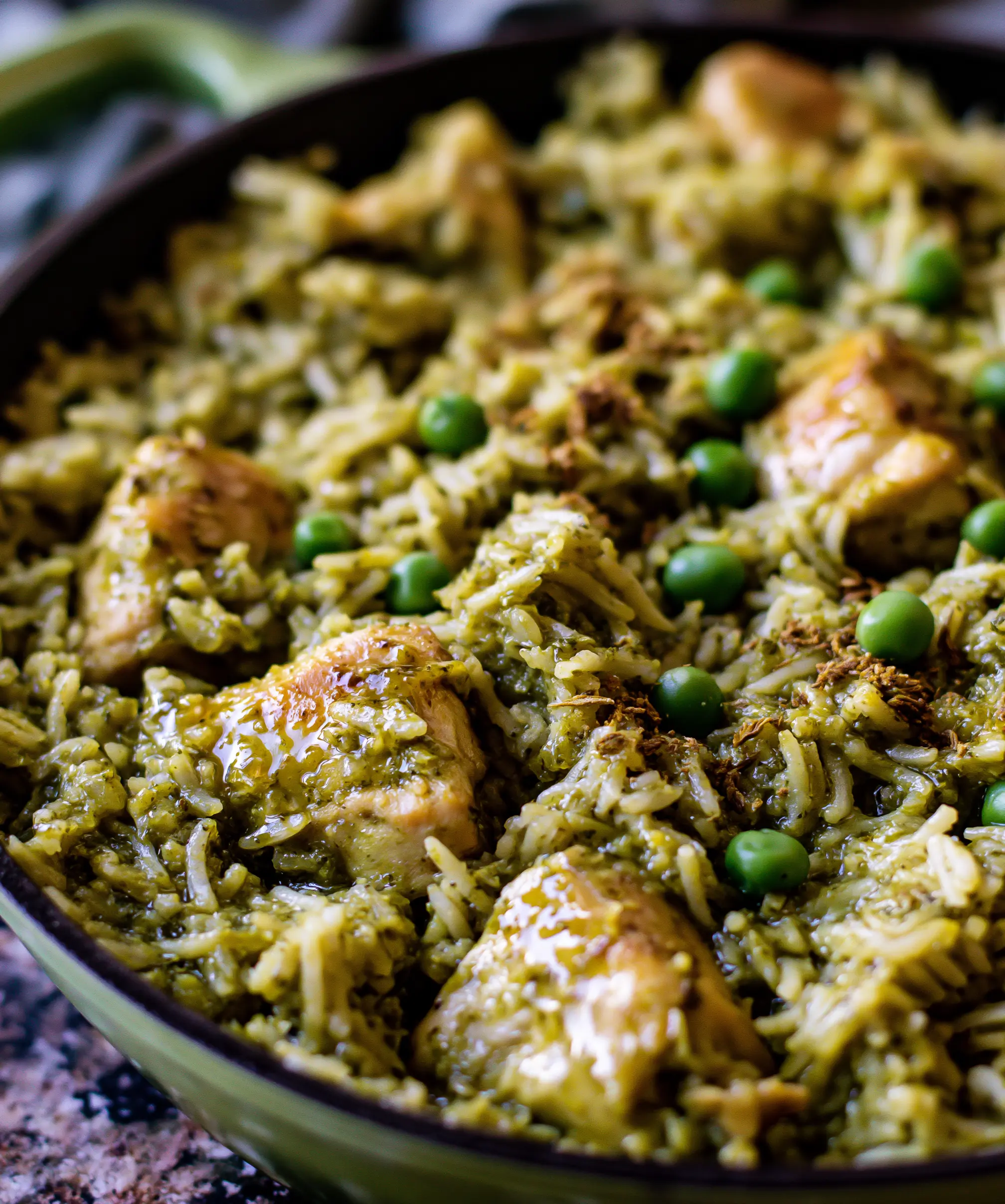 Salsa Verde Chicken & Rice Skillet — homemade Salsa Verde Chicken & Rice Skillet recipe