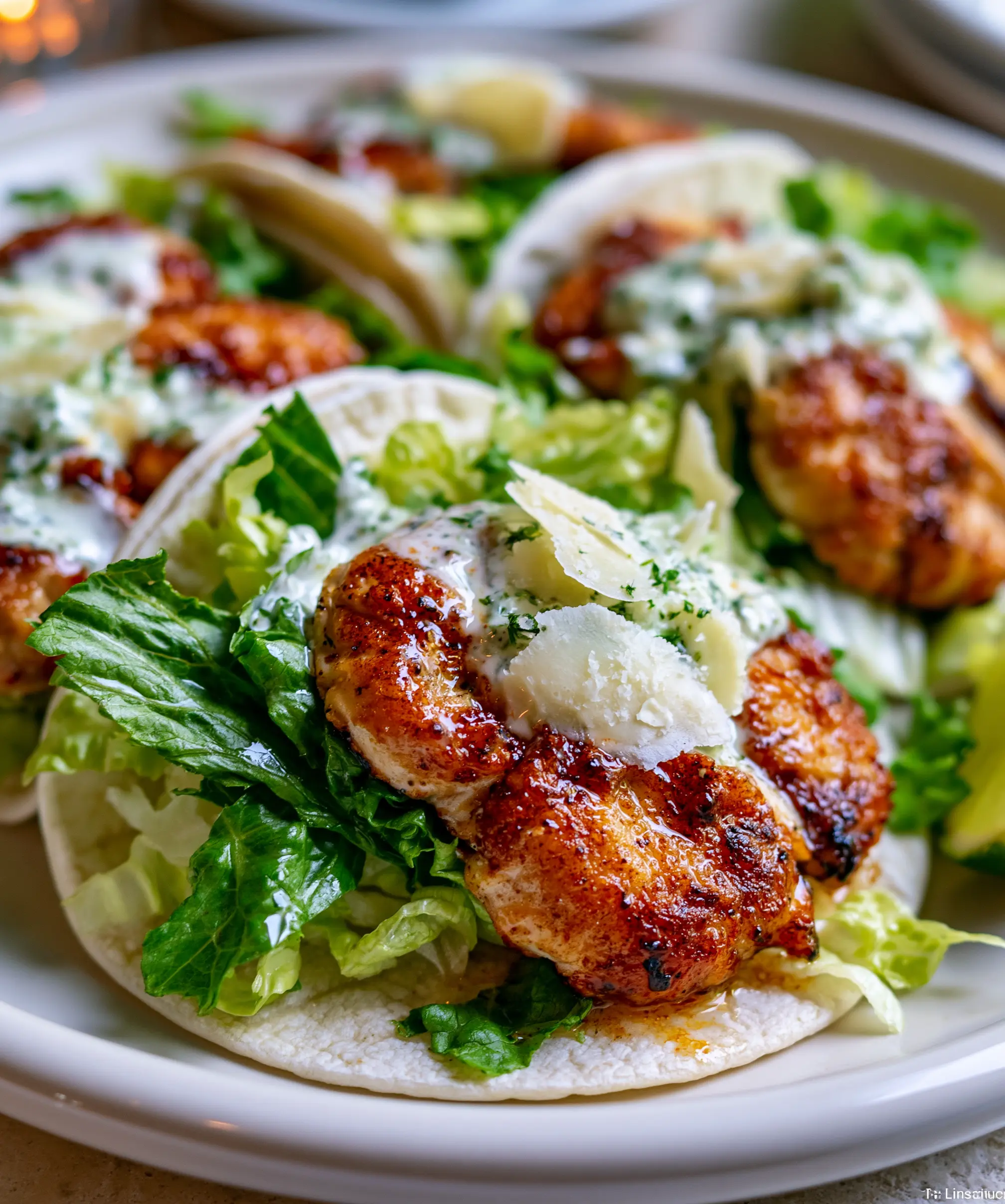 Smash Chicken Caesar Tacos — homemade smash chicken caesar tacos recipe