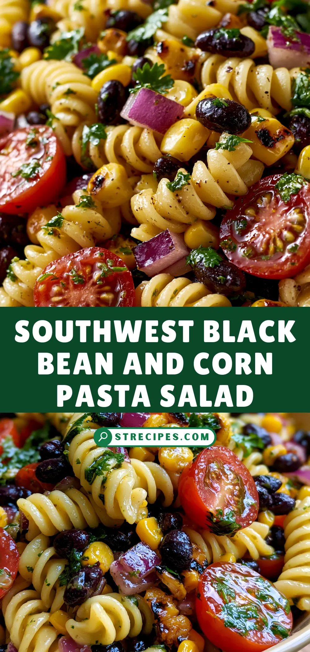 Southwest Black Bean and Corn Pasta Salad — homemade Southwest black bean and corn pasta salad recipe