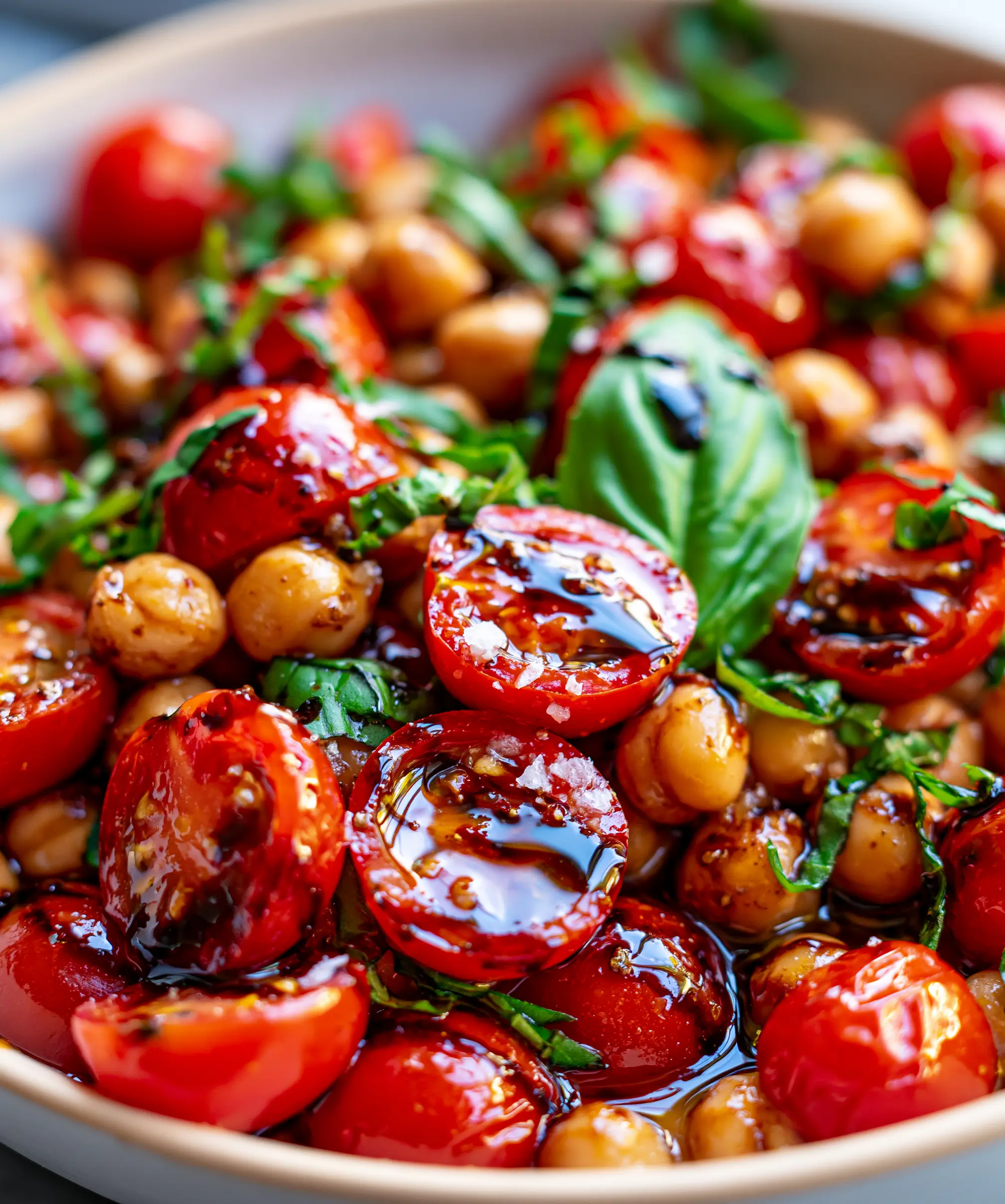 Summer Chickpea Salad Easy Tomato Basil Recipe — homemade summer chickpea salad recipe