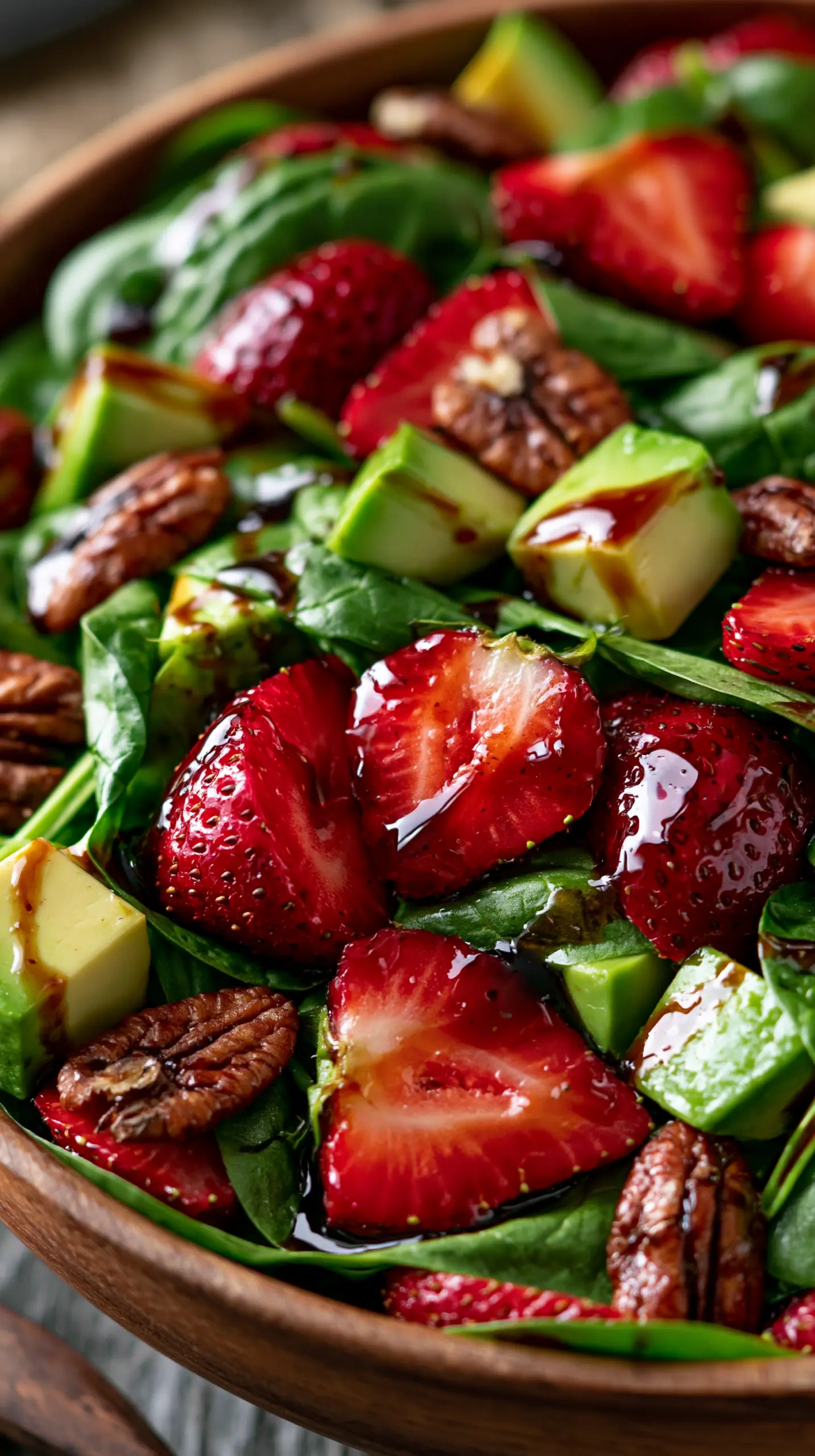Step-by-step preparation of Summer Strawberry Spinach Salad with Avocado (Summer Strawberry Spinach Salad)