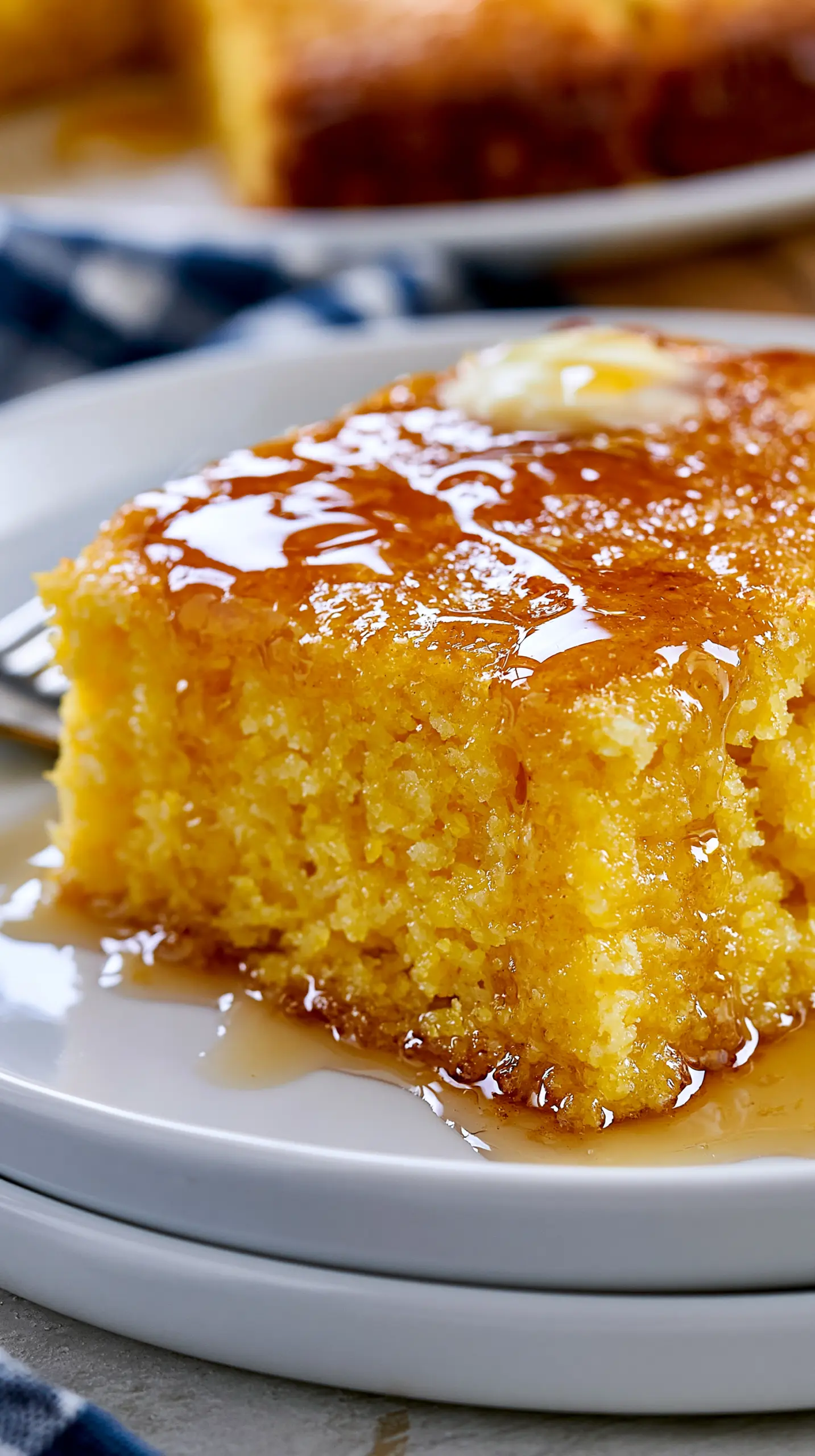 Serving suggestion for Sweet And Moist Honey Cornbread — honey cornbread