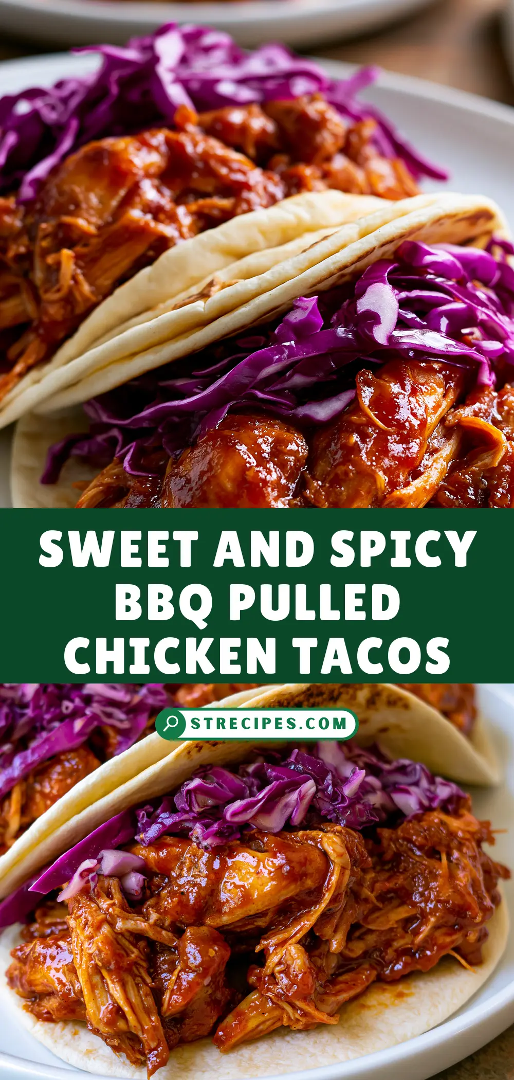 Sweet and Spicy BBQ Pulled Chicken Tacos — homemade BBQ pulled chicken tacos recipe