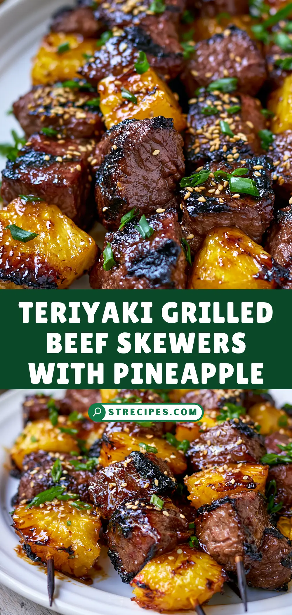Teriyaki Grilled Beef Skewers with Pineapple Teriyaki Grilled Beef Skewers with Pineapple — homemade Teriyaki Grilled Beef Skewers recipe