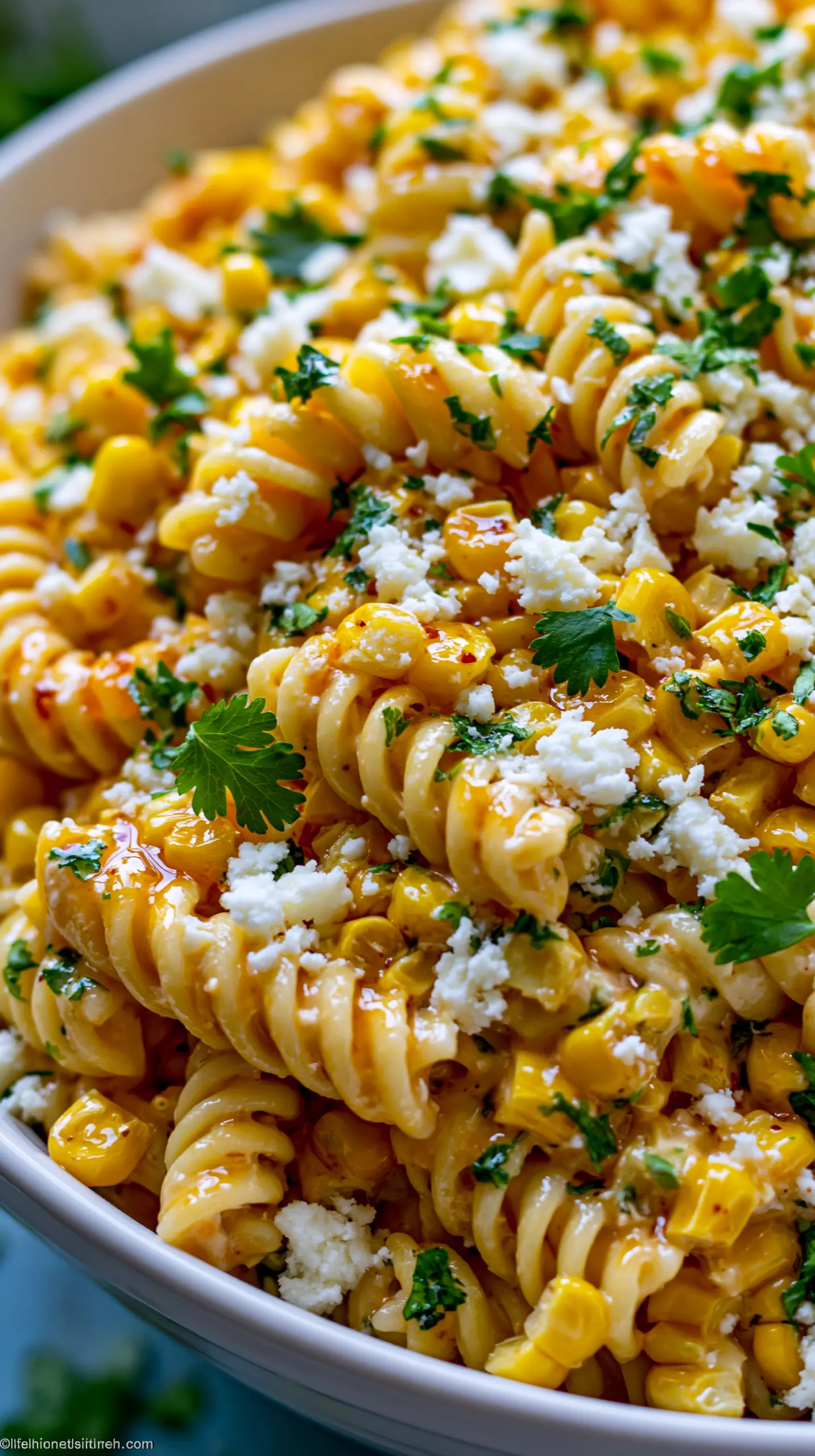 Step-by-step preparation of This Mexican Street Corn Pasta Salad (Mexican street corn pasta salad)