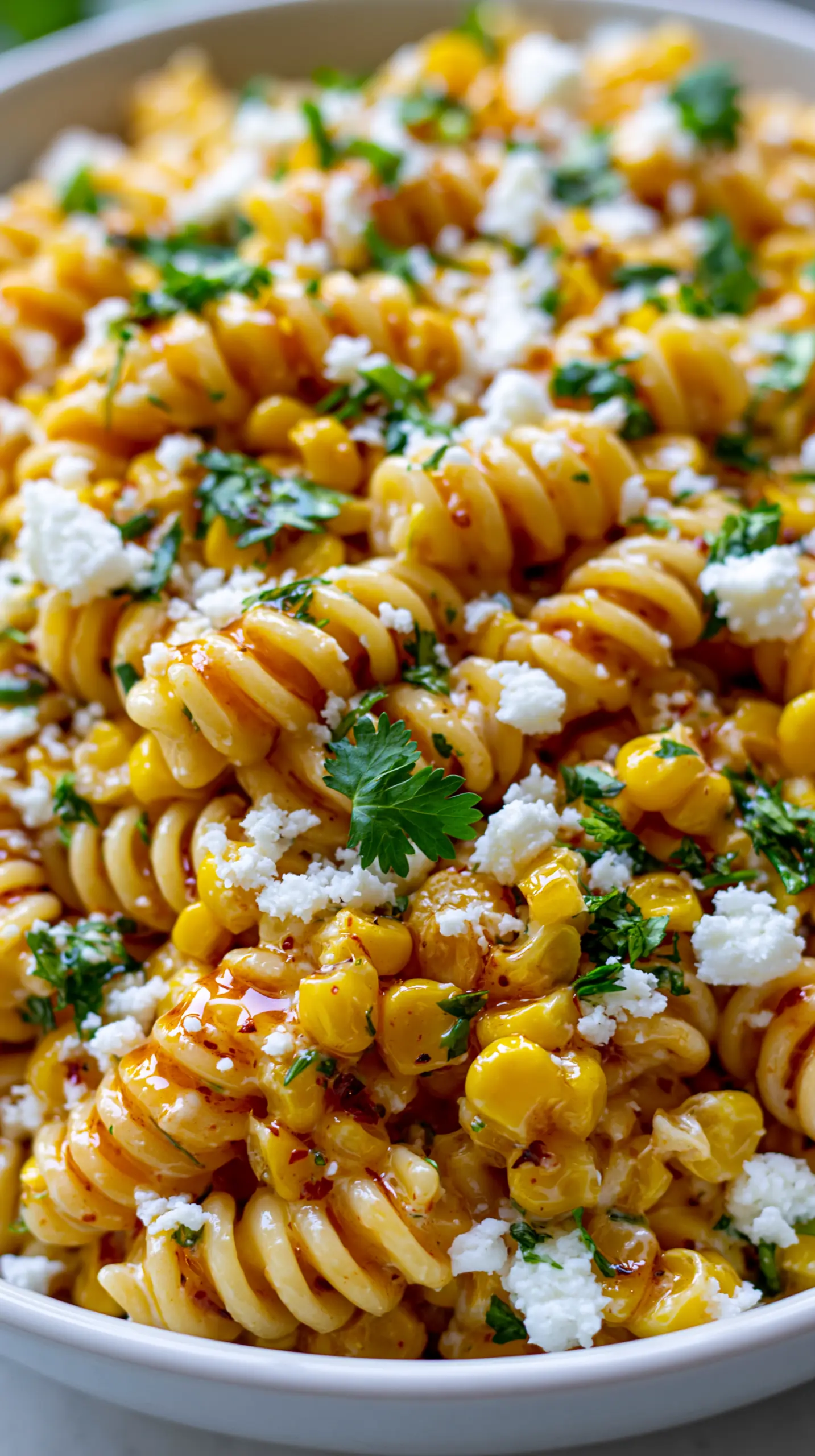 Serving suggestion for This Mexican Street Corn Pasta Salad — Mexican street corn pasta salad