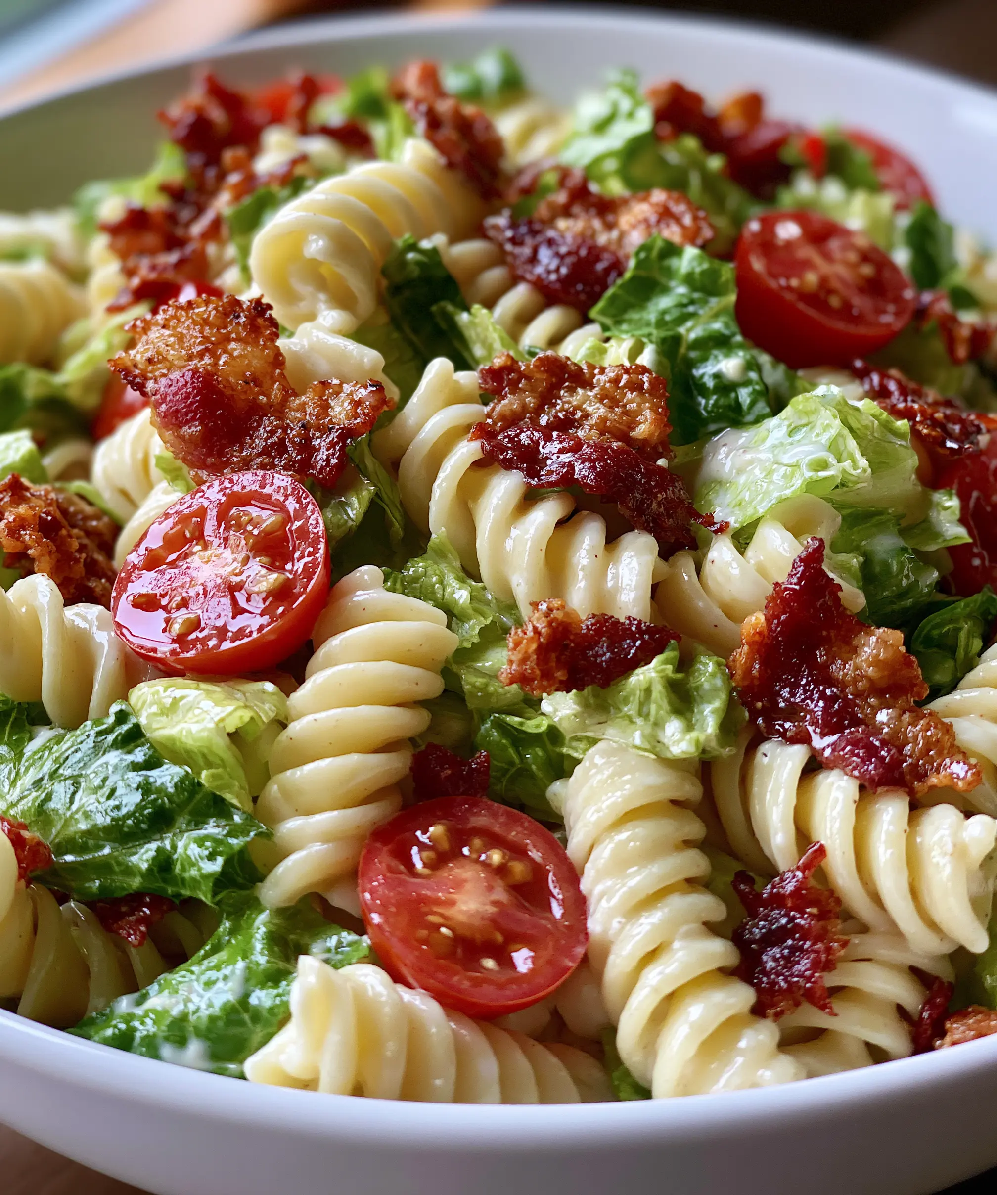 Ultimate Turkey Bacon BLT Pasta Salad — homemade Turkey Bacon BLT Pasta Salad recipe