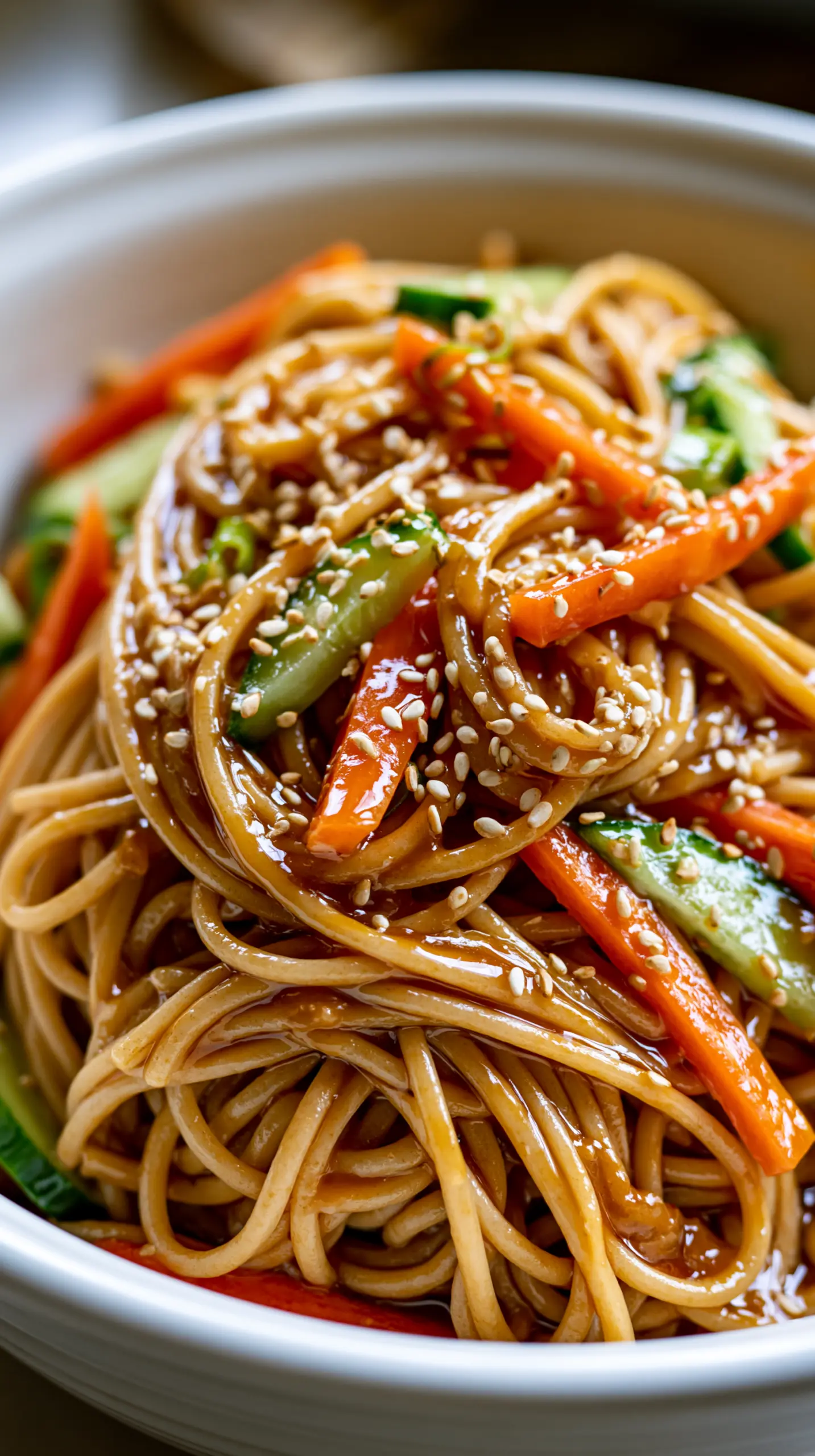 Vegan Cold Sesame Noodle Meal Prep Bowls Serving suggestion for Vegan Cold Sesame Noodle Meal Prep Bowls — vegan cold sesame noodles