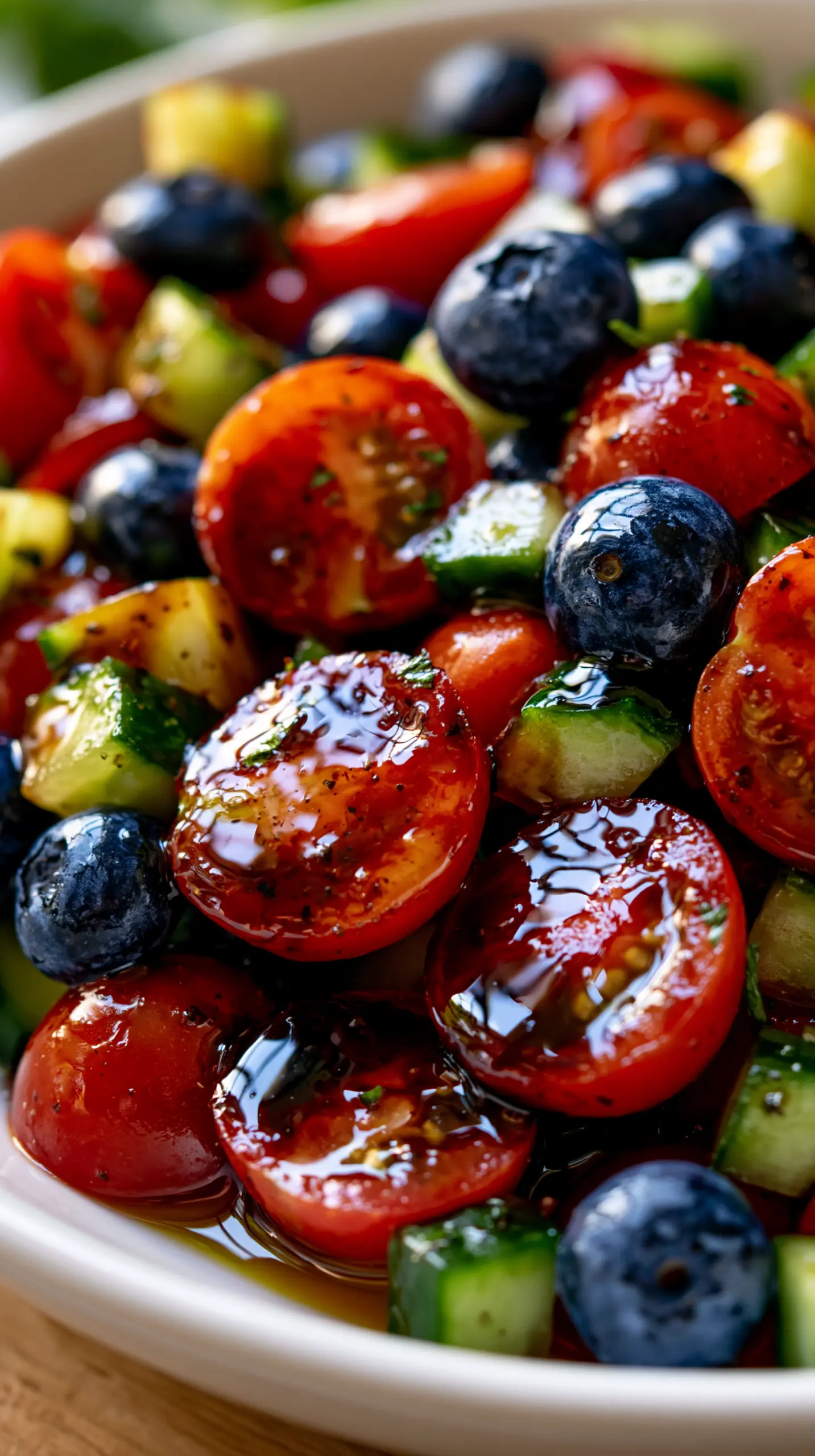 Serving suggestion for Your New Favorite Summer Salad — blueberry cucumber salad